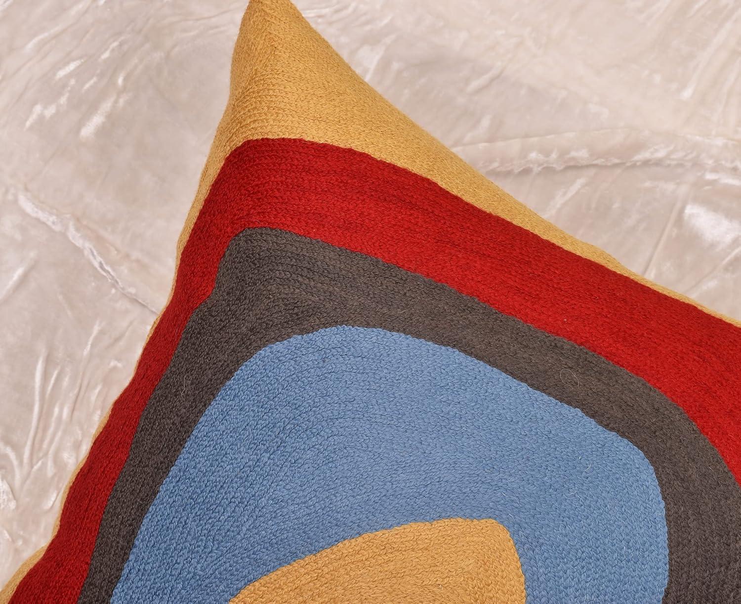 Kandinsky Inspired Embroidered Wool Euro Sham