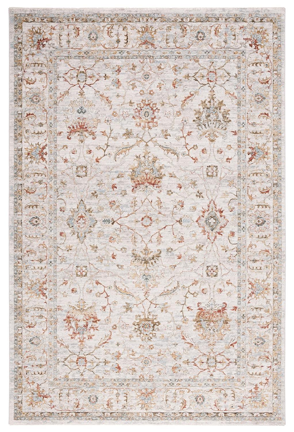 Hamilton HLT114 Power Loomed Area Rug - Ivory/Rust - 4'x6' - Safavieh.