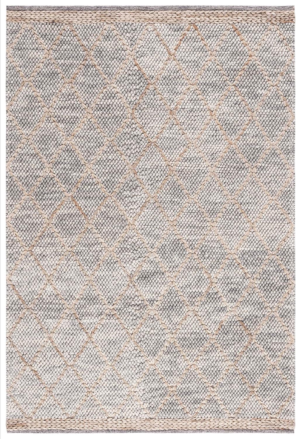 Natura NAT223 Hand Woven Indoor Area Rug - Teal/Natural - 8'x10' - Safavieh