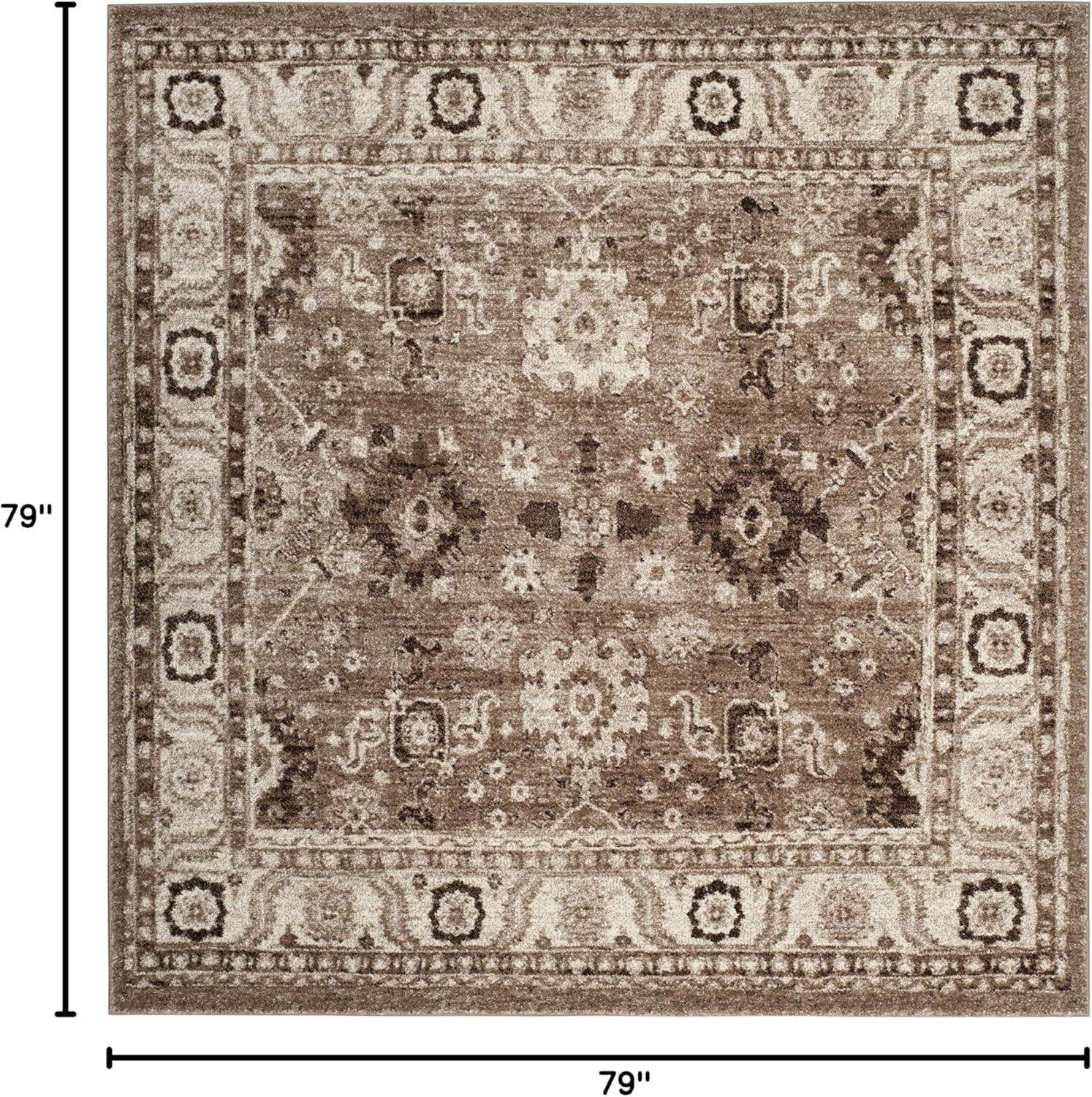 Vintage Hamadan VTH214 Power Loomed Indoor Area Rug - Taupe - 6'7"x6'7" - Safavieh