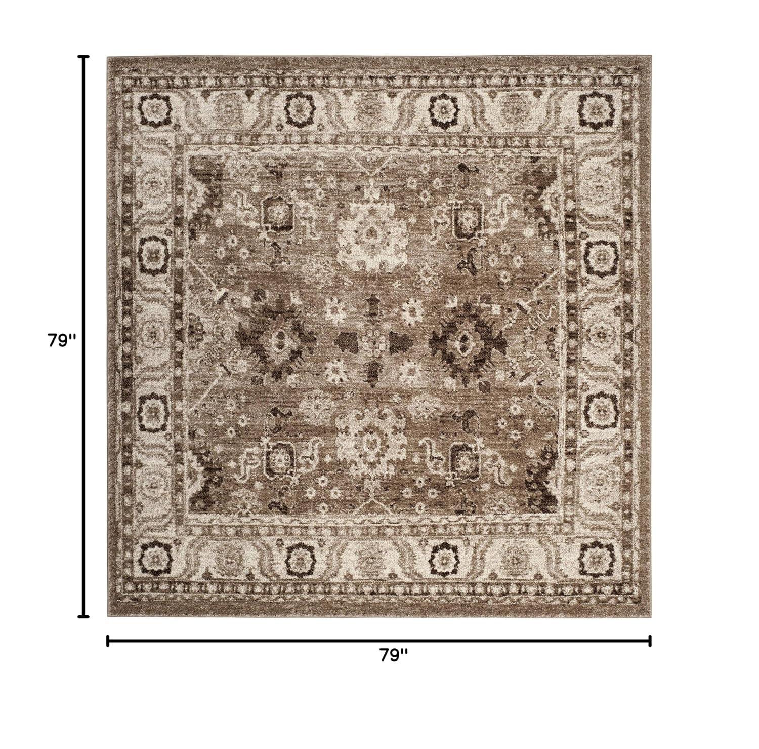 Vintage Hamadan VTH214 Power Loomed Indoor Area Rug - Taupe - 6'7"x6'7" - Safavieh