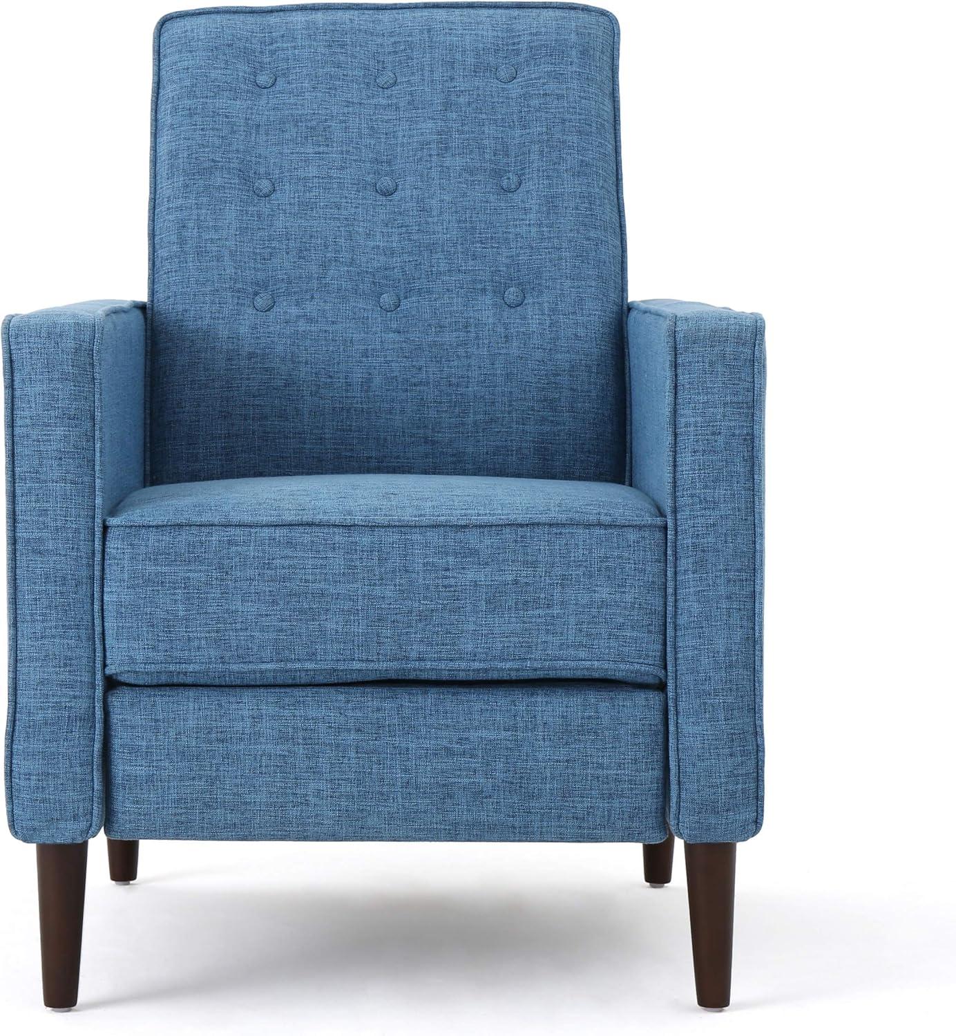 GDFStudio Mason Mid Century Modern Tufted Pushback Recliners (Set of 2), Muted Blue/Fabric