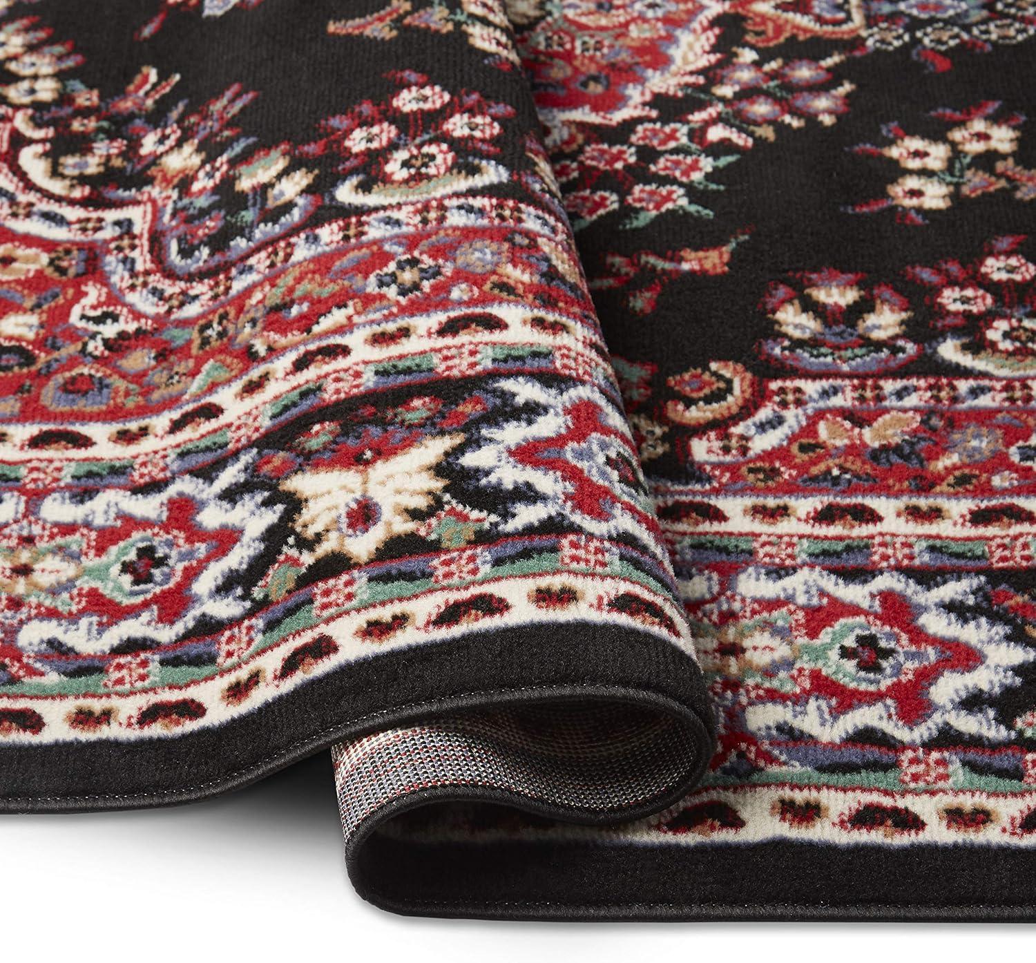 Home Dynamix Premium Sakarya Traditional Medallion Area Rug, Black/Red, 5'2"x7'4"