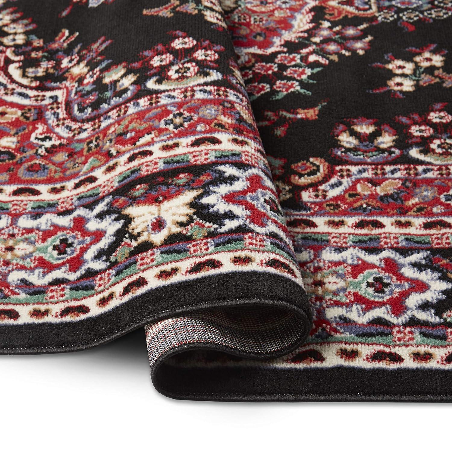Home Dynamix Premium Sakarya Traditional Medallion Area Rug, Black/Red, 5'2"x7'4"