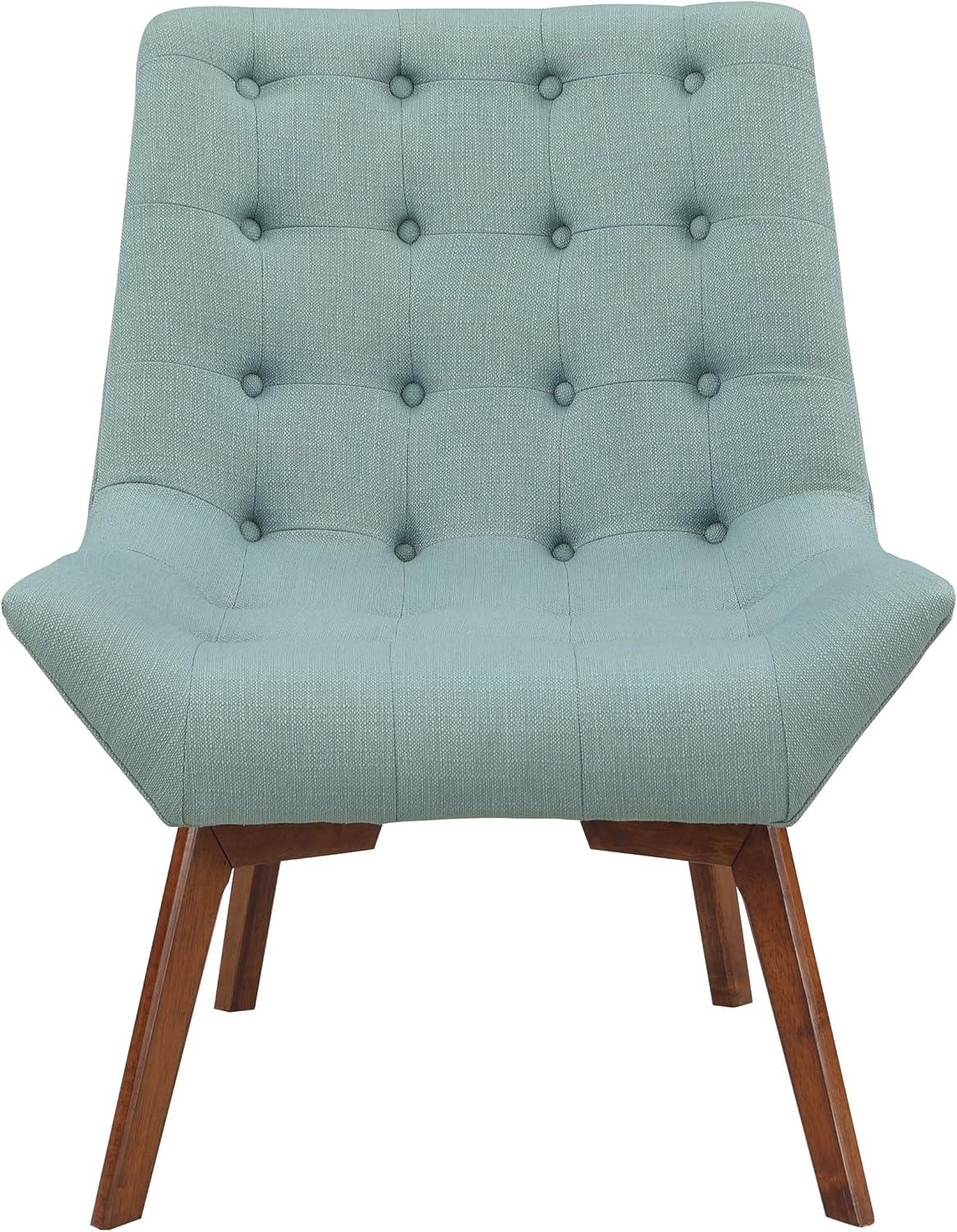 OSP Home Furnishings Shelly Tufted Chair in Sea Fabric with Coffee Legs K/D