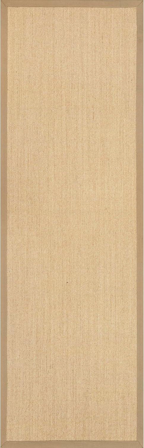 Beige Flat Woven Handmade Sisal Border Rug 2' 6" x 8'