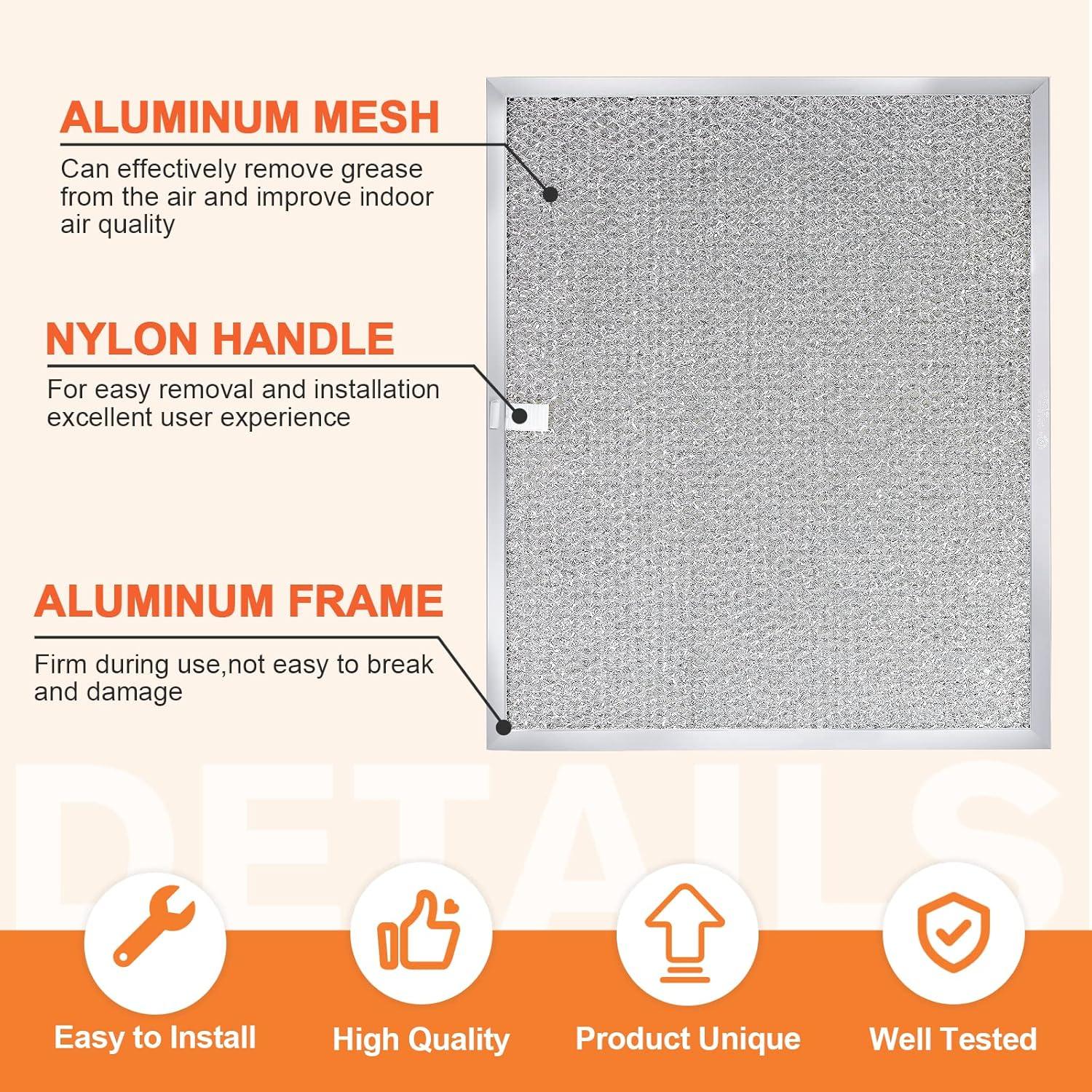 AMI PARTS Broan Range Hood Filter BPS1FA30 Aluminum Grease Filter Compatible with Broan Range Hood-11-3/4" X 14-1/4" X 3/8"(3pcs)