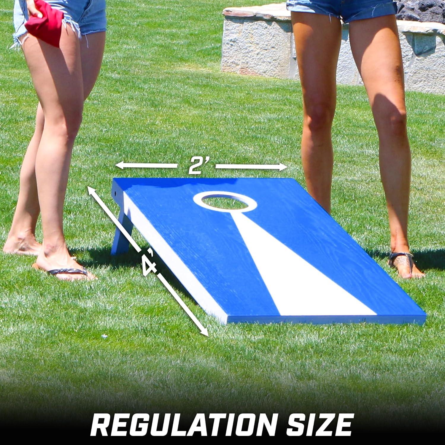 4' x 2' Regulation Size Solid Wood Cornhole Boards with Carrying Case