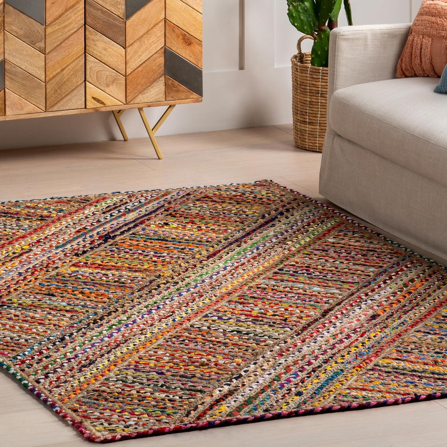 Nuloom Emsley Bold Striped Cotton and Jute Blend Indoor Area Rug