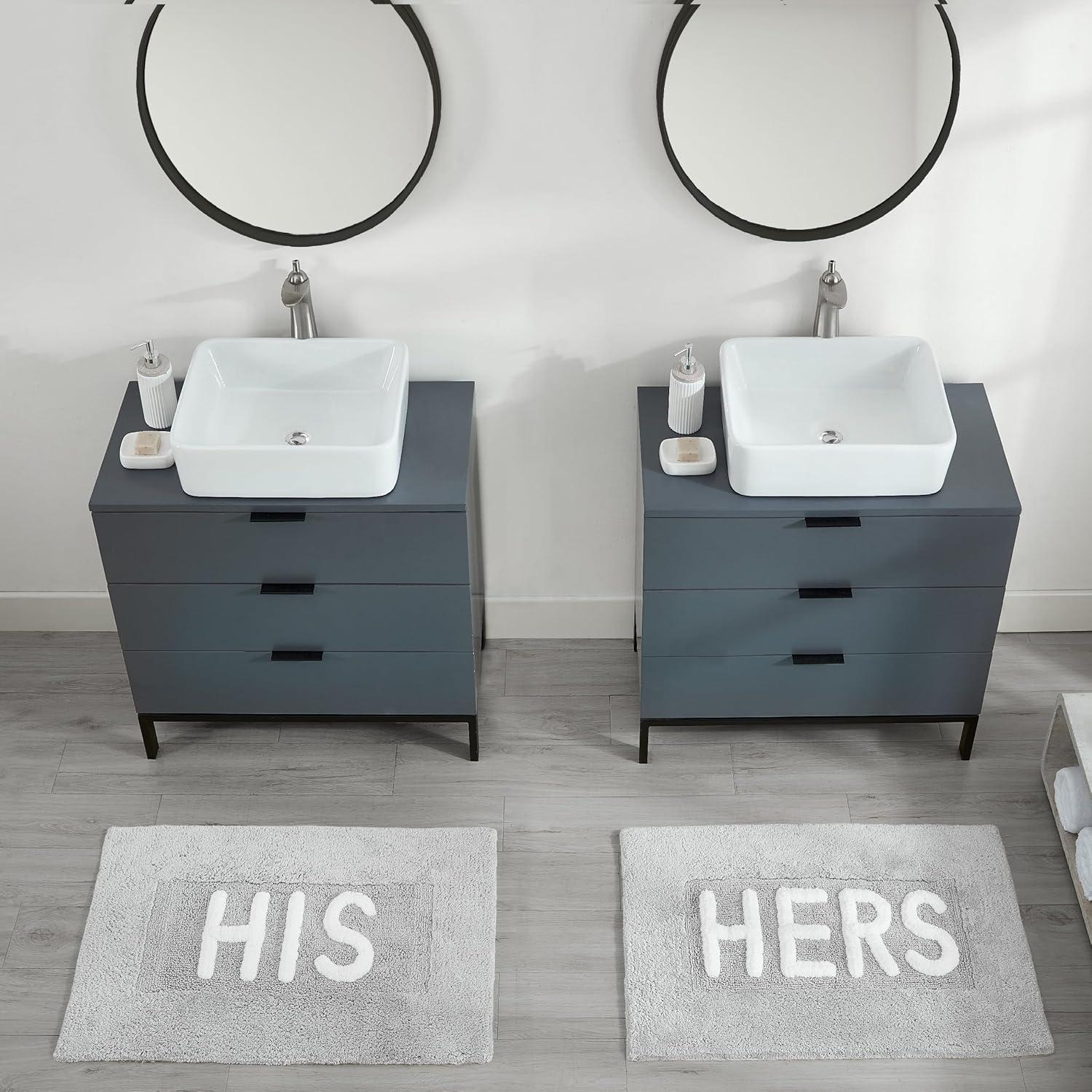 Jean Pierre His & Hers 2 Piece Cotton Bath Rug Set