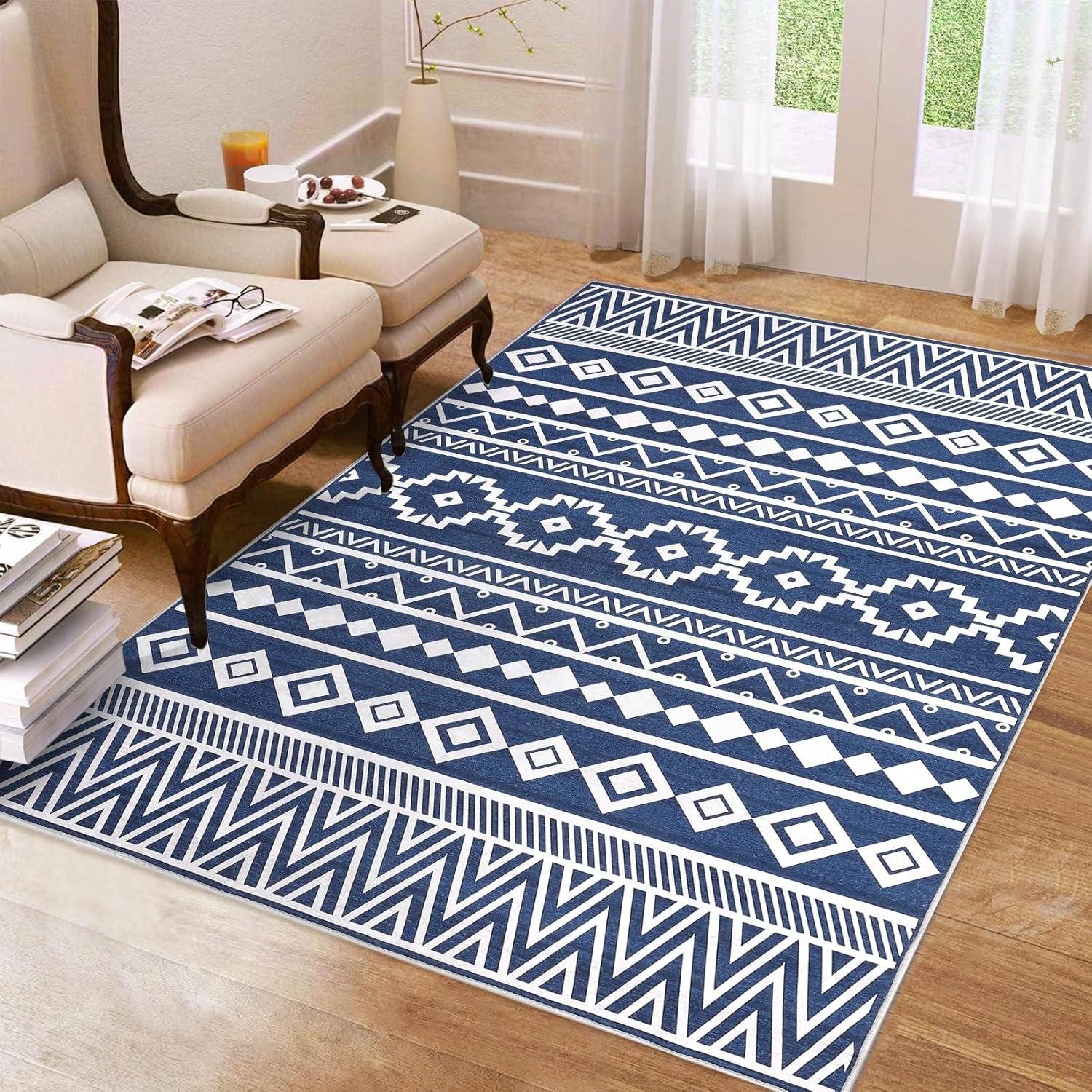 Union Rustic Soft Area Rug, Anti Slip, Washable, Pet Friendly, Boho Modern Carpet for Living Room Bedroom