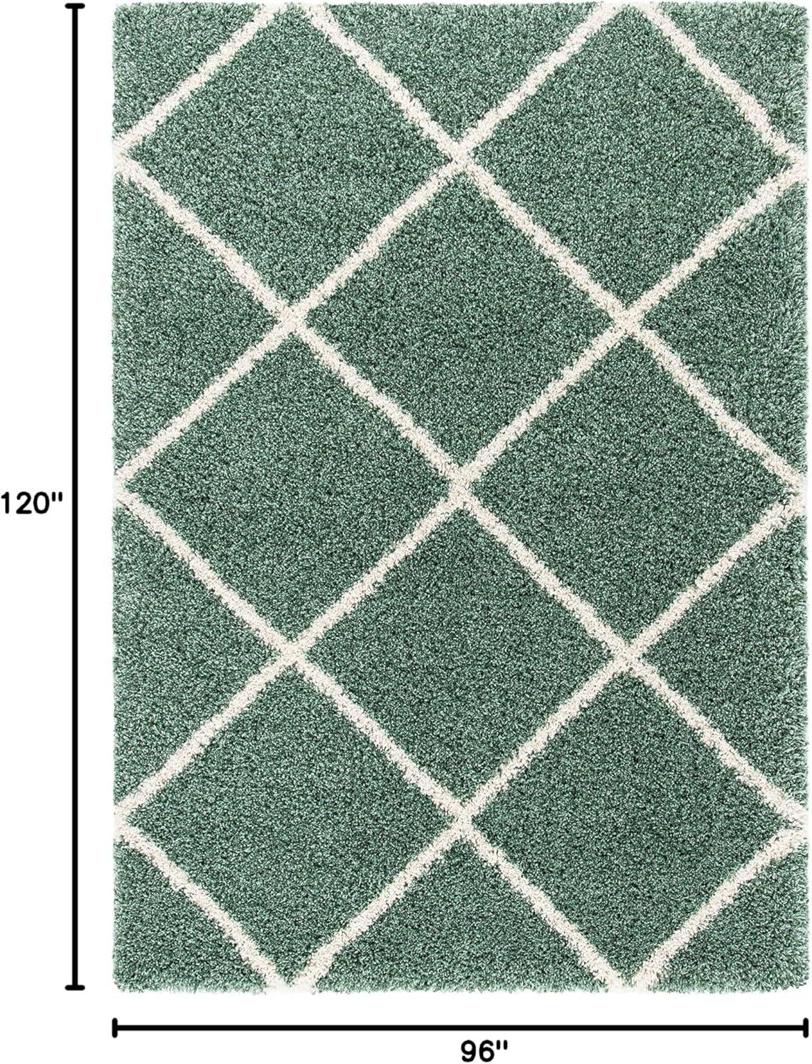 Hudson Shag SGH281 Power Loomed Indoor Area Rug - Green/Ivory - 8'x10' - Safavieh