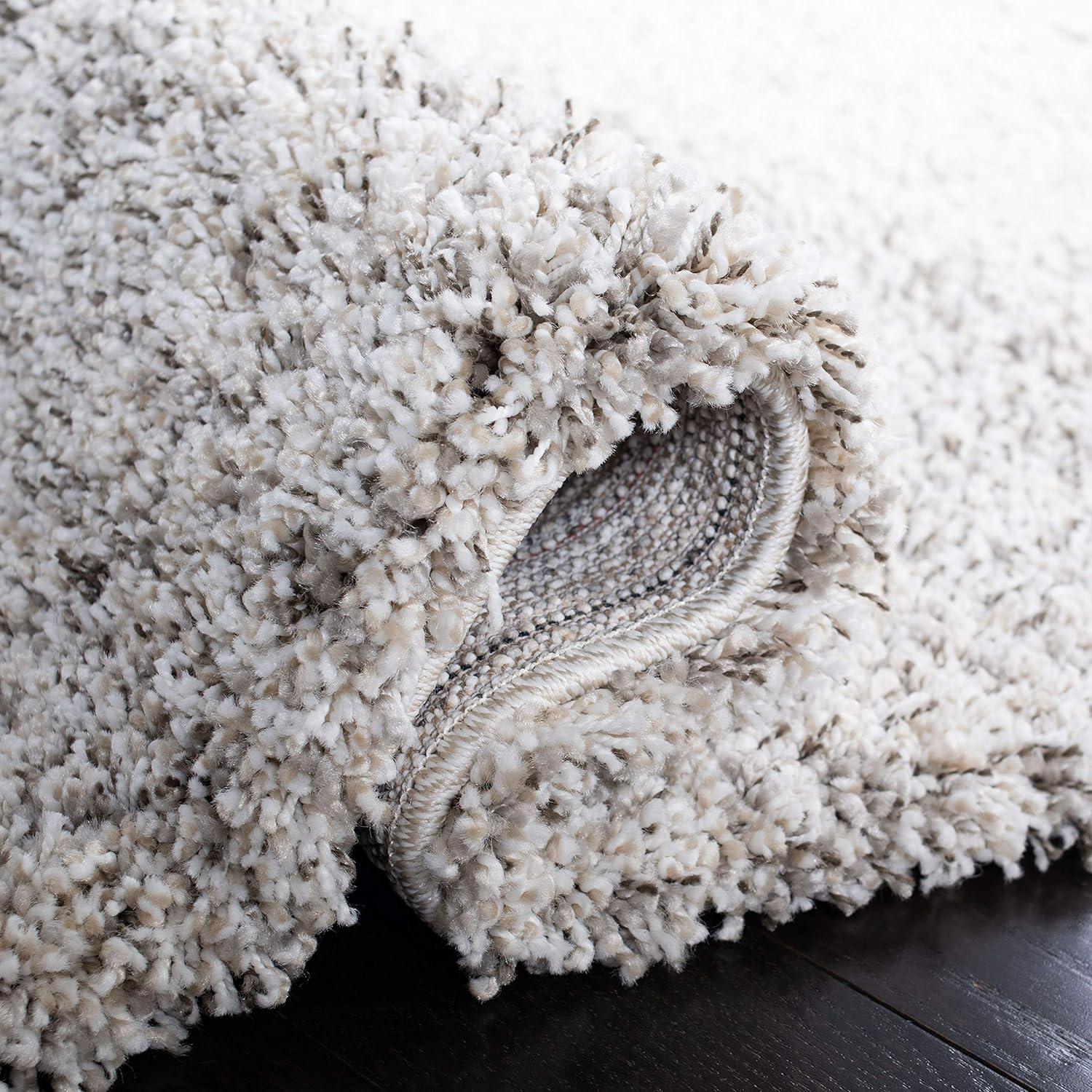 Hudson Shag SGH295 Power Loomed Indoor Area Rug - Ivory/Grey - 4'x4' - Safavieh