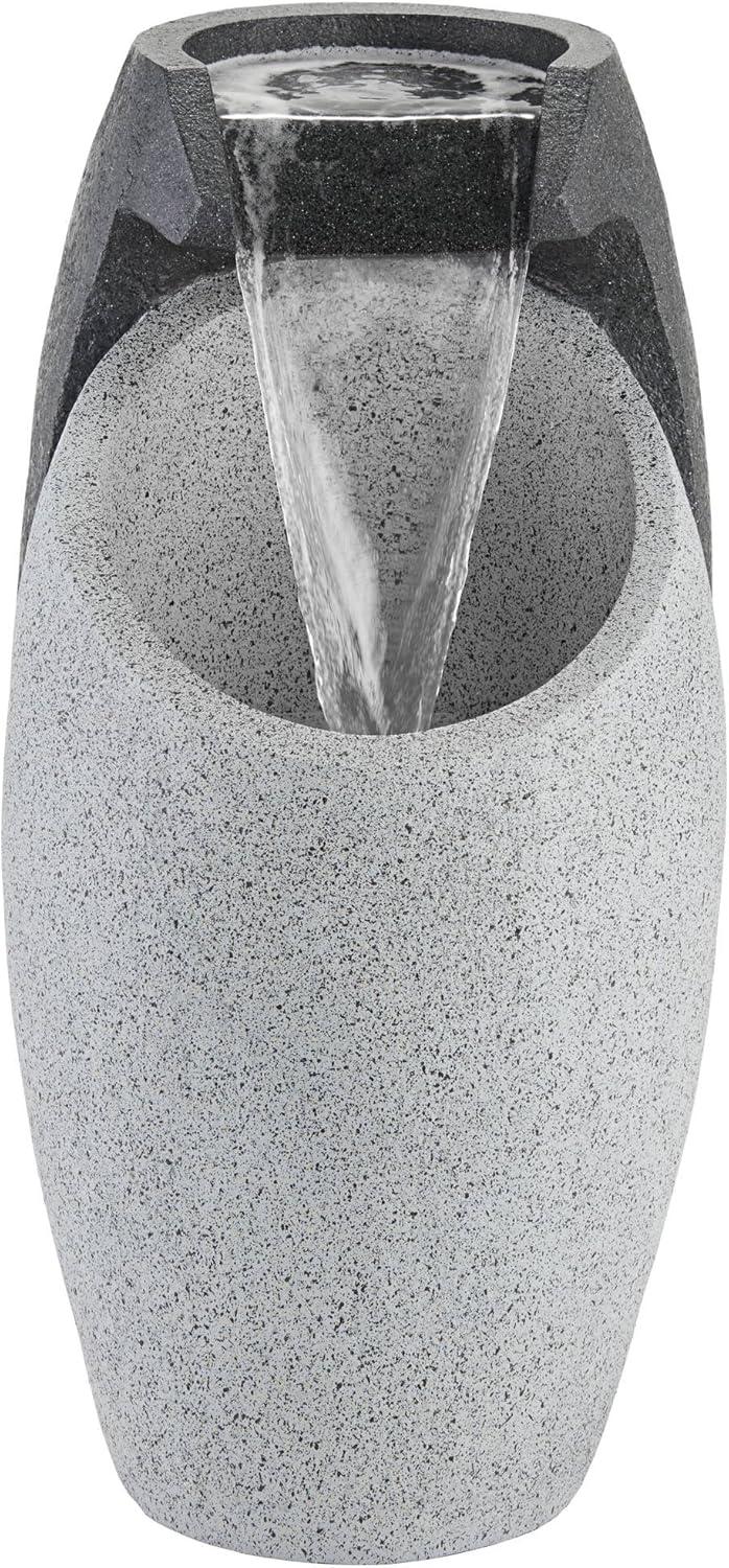 John Timberland Modern Outdoor Floor Water Fountain with Light LED 25" High Waterfall for Yard Garden Patio Deck Home