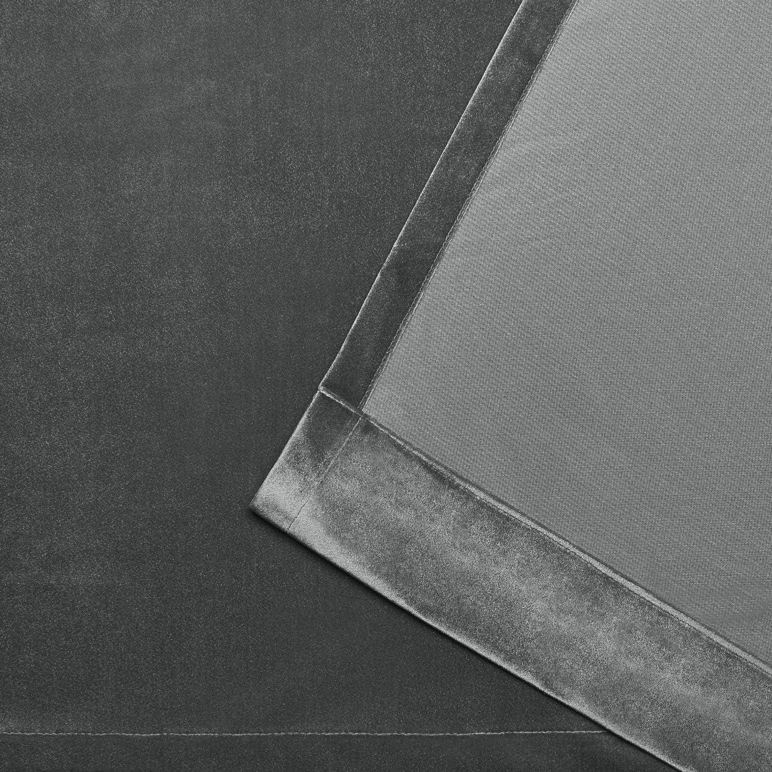 Exclusive Home Velvet Heavyweight Light Filtering Grommet Top Curtain Panel Pair, 54"x63", Soft Grey