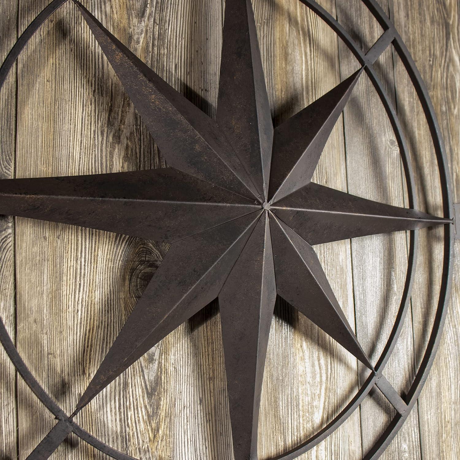 Backyard Expressions 30 Inch Compass Wall Plaque - Indoor/Outdoor - Vintage Black