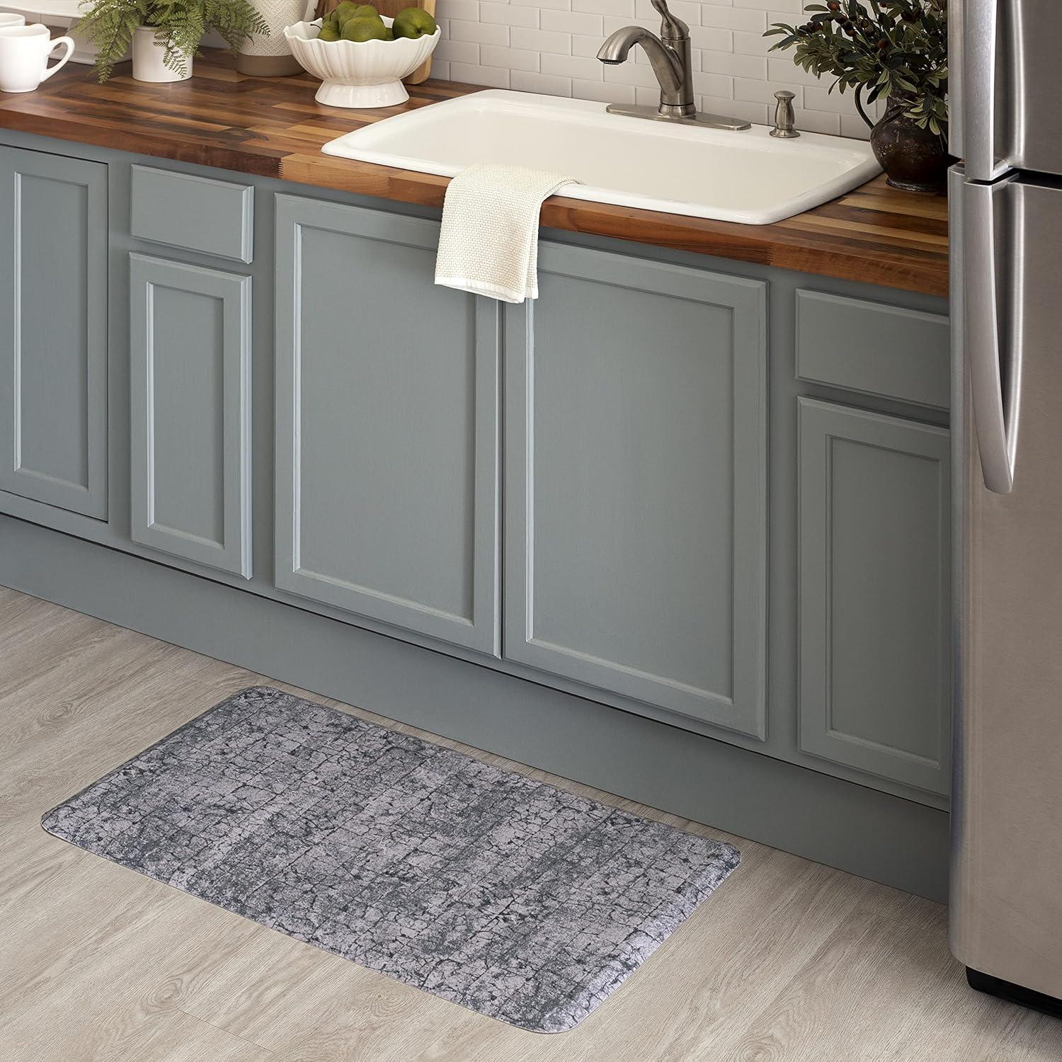 Mohawk Home Dri-Pro Cushion Kitchen Mat, Salten ,Grey, 1' 6" X 2' 6"