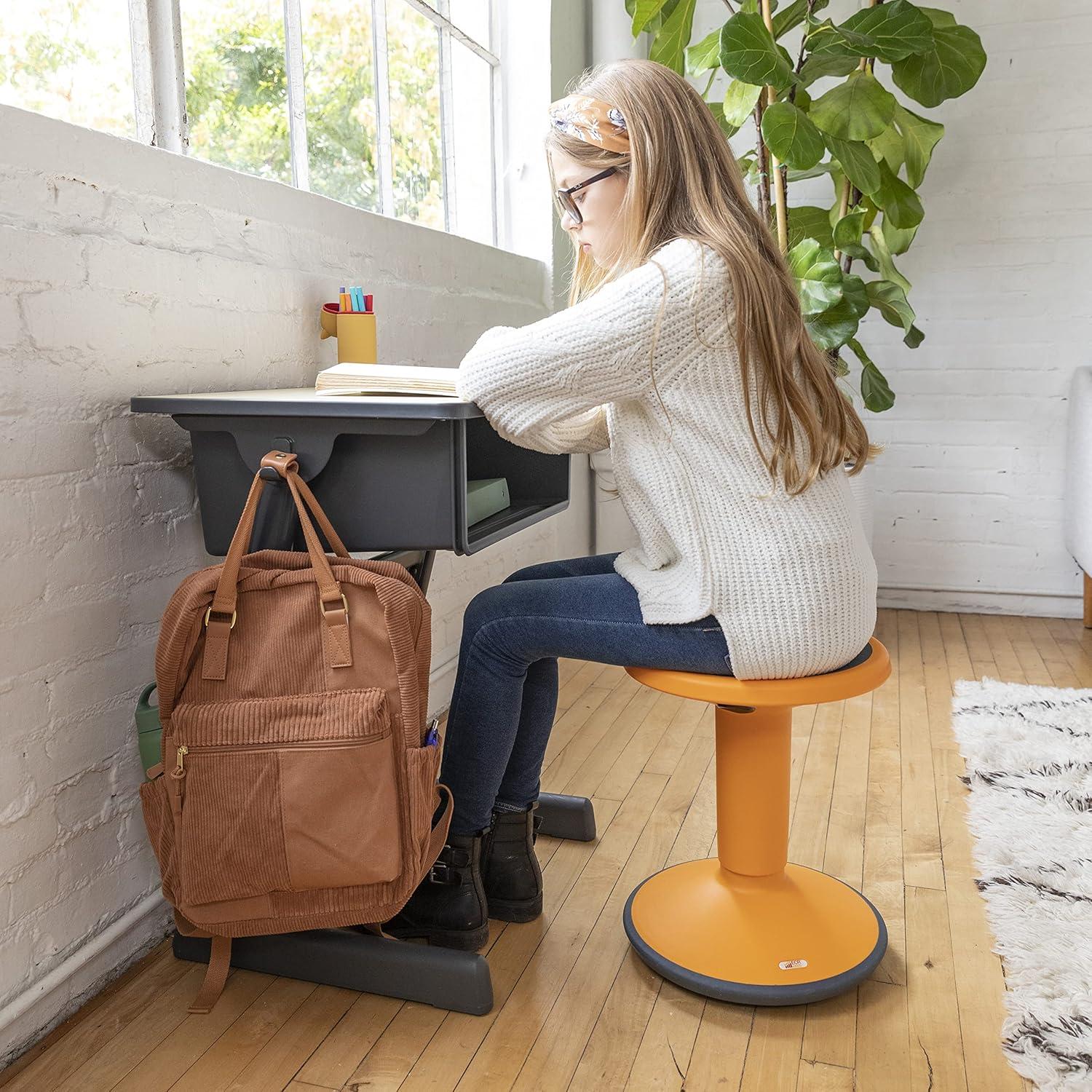 ECR4Kids ECR4Kids Sitwell Wobble Stool with Cushion, Adjustable Height, Active Seating