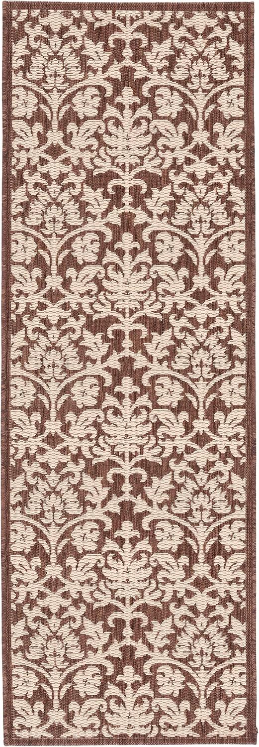 Courtyard CY3416 Power Loomed Indoor and Outdoor Runner Rug - Chocolate/Natural - 2'3"x6'7" - Safavieh
