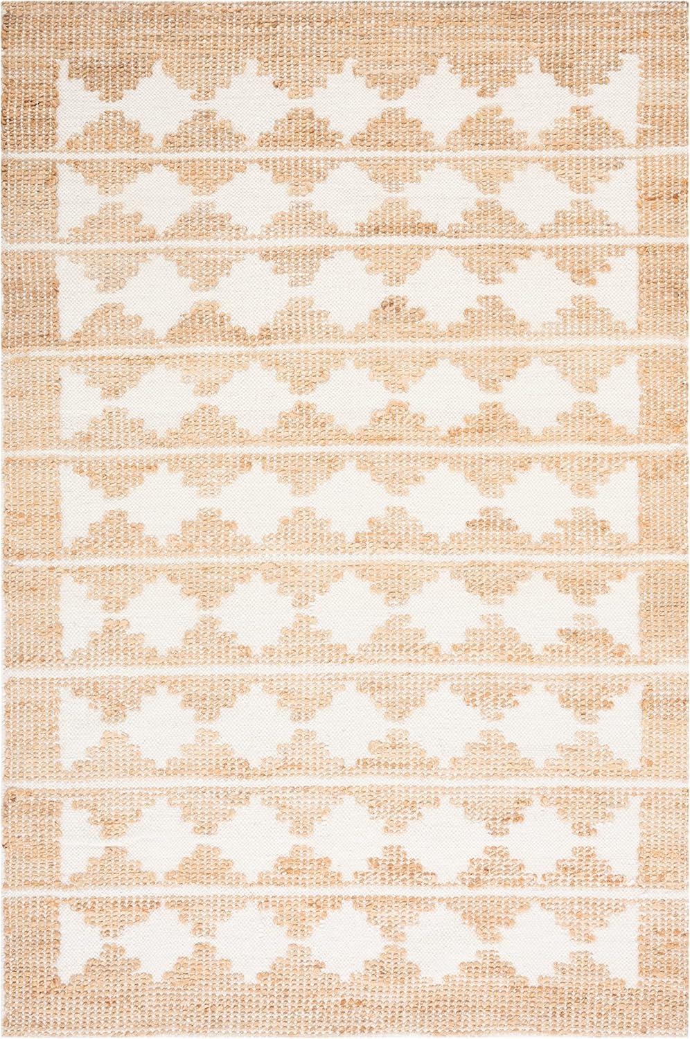 Eco-Friendly Handmade Ivory Wool 6' x 9' Area Rug