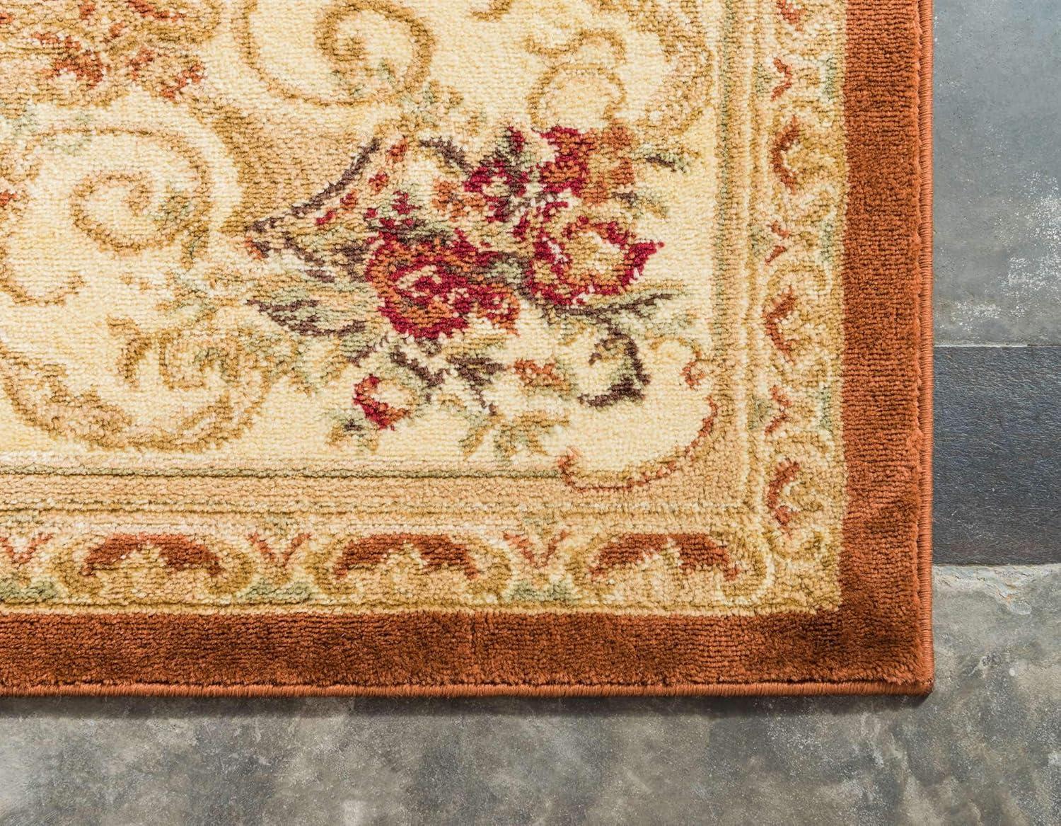 Unique Loom Versailles Collection Area Rug - Henry (4' 1" Square Brick Red/Brown)