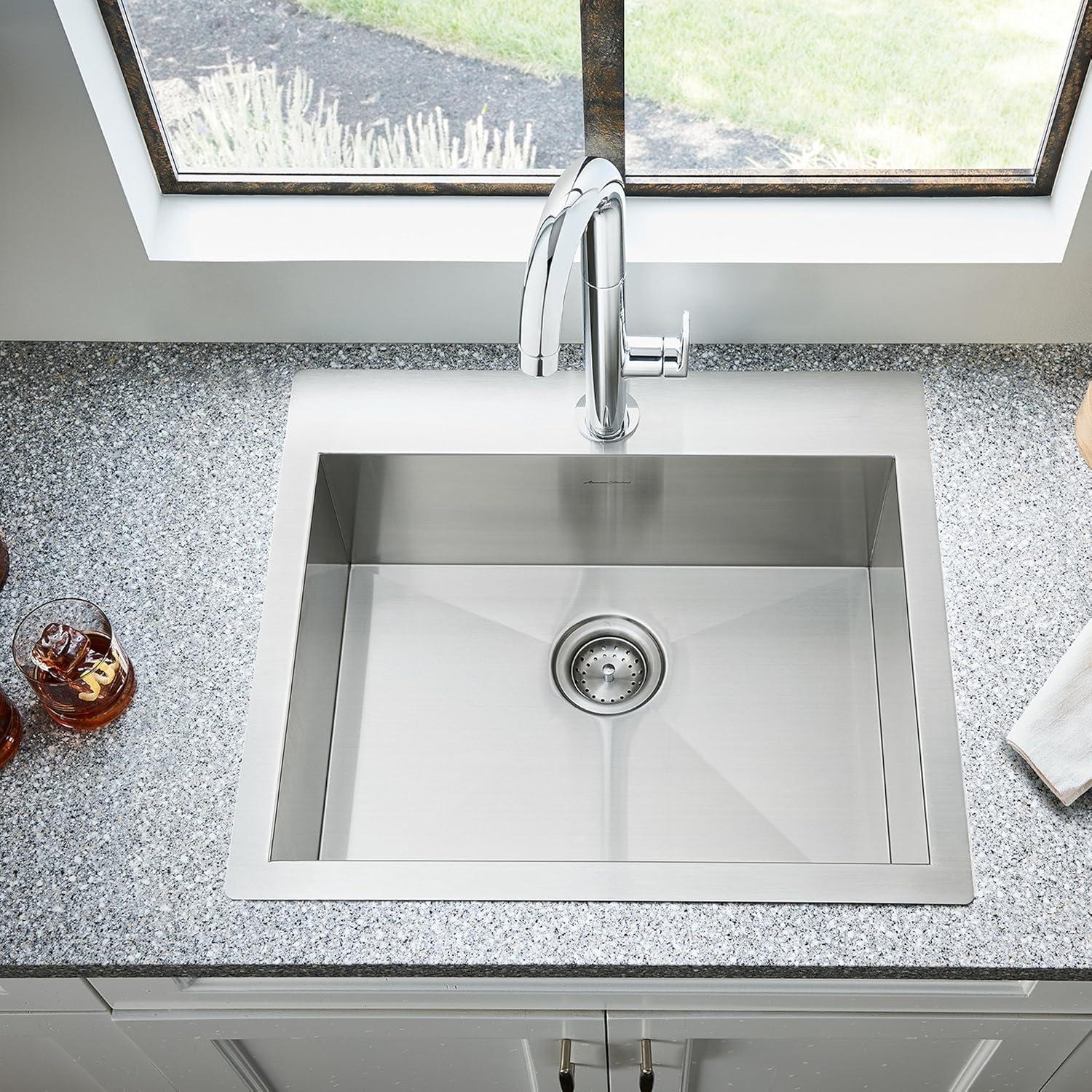 Edgewater 25'' L Drop-In Single Bowl Stainless Steel Kitchen Sink