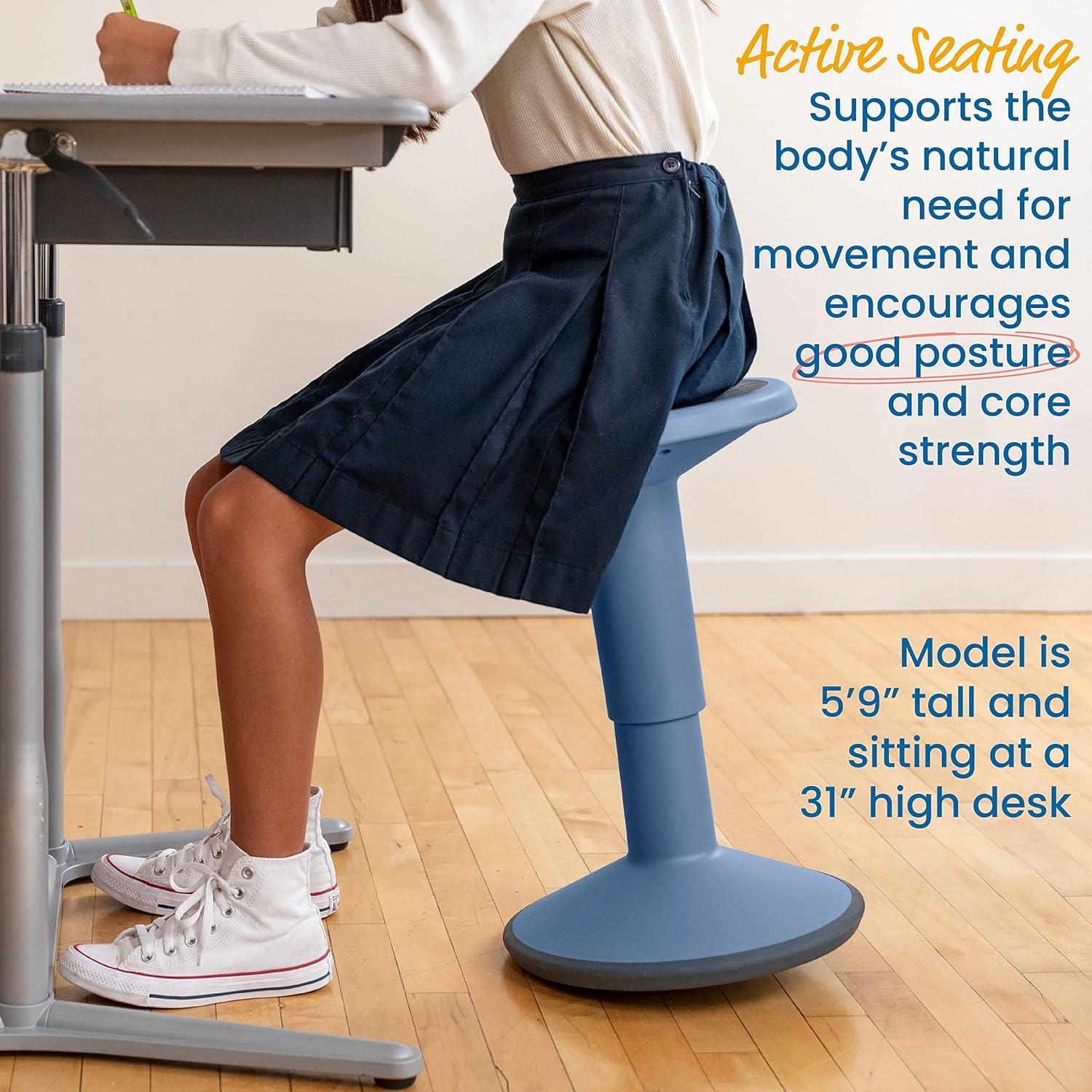 ECR4Kids ECR4Kids SitWell Wobble Stool, Adjustable Height, Active Seating