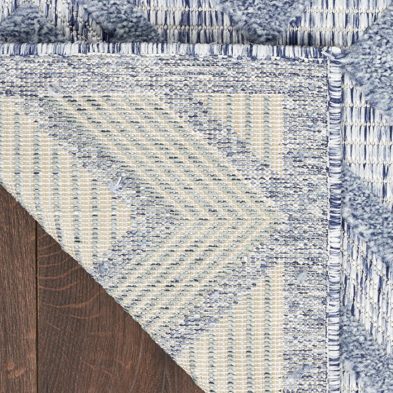 Nourison Versatile 2' x 4' Denim Blue Indoor Outdoor Rug