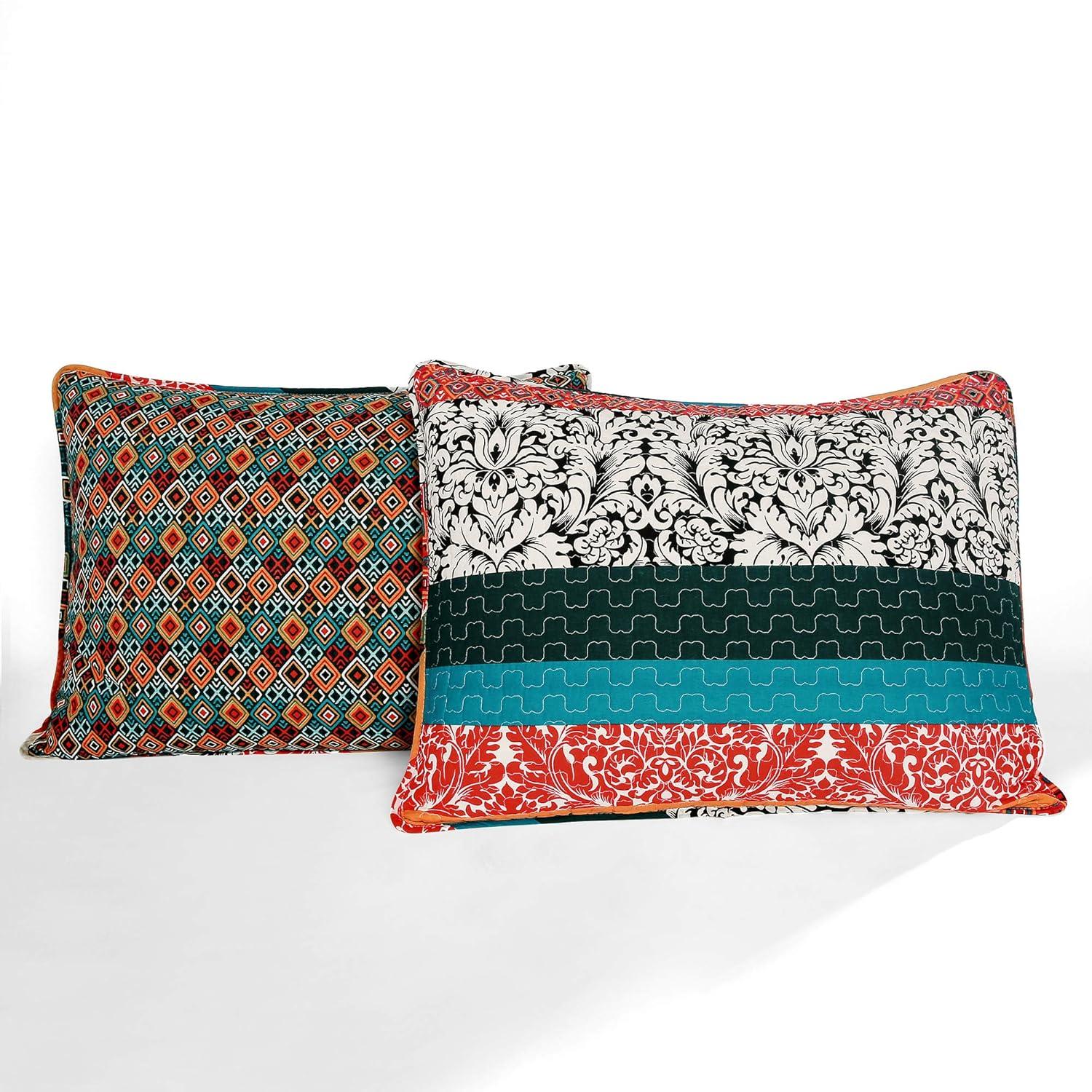 Lush Decor Boho Stripe Reversible Coverlet Set