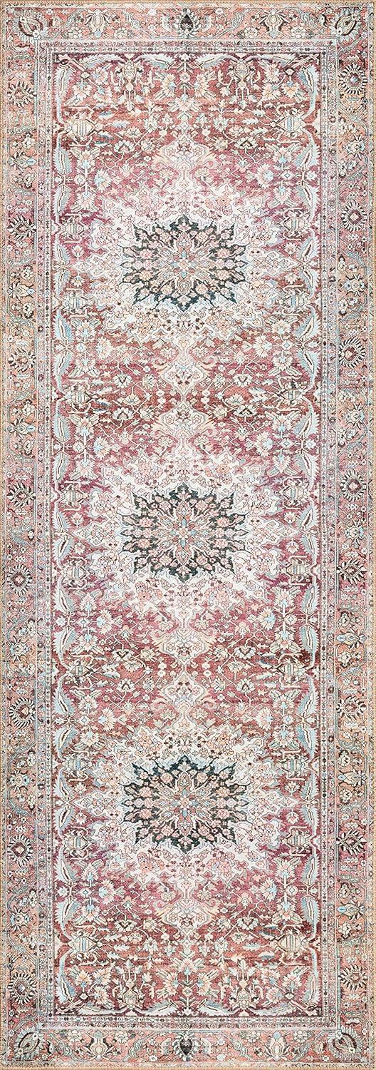 Loloi II Wynter WYN-05 Tomato / Teal Oriental Area Rug 2'-6" x 9'-6"