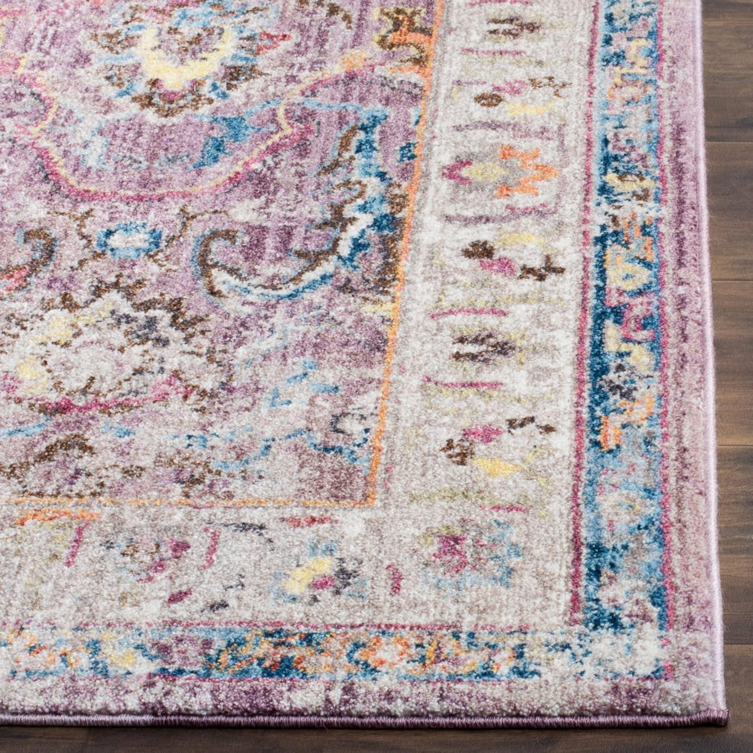 Safavieh Bristol Gretchen 2 x 6 (ft) Loomed Polyester Lavender/Light Gray Rectangular Indoor Distressed/Overdyed Vintage Runner rug
