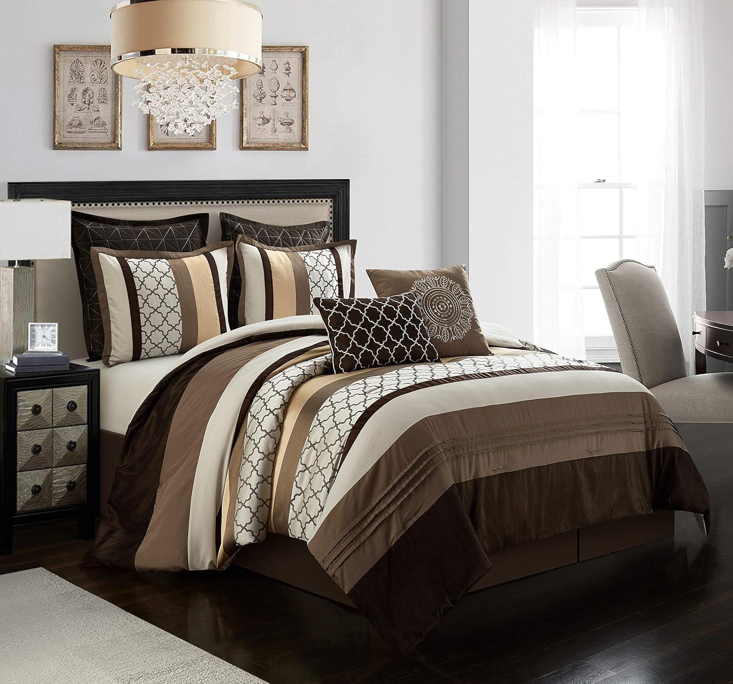 Nanshing America, Inc Avalon Microfiber Modern & Contemporary 8 Piece Comforter Set