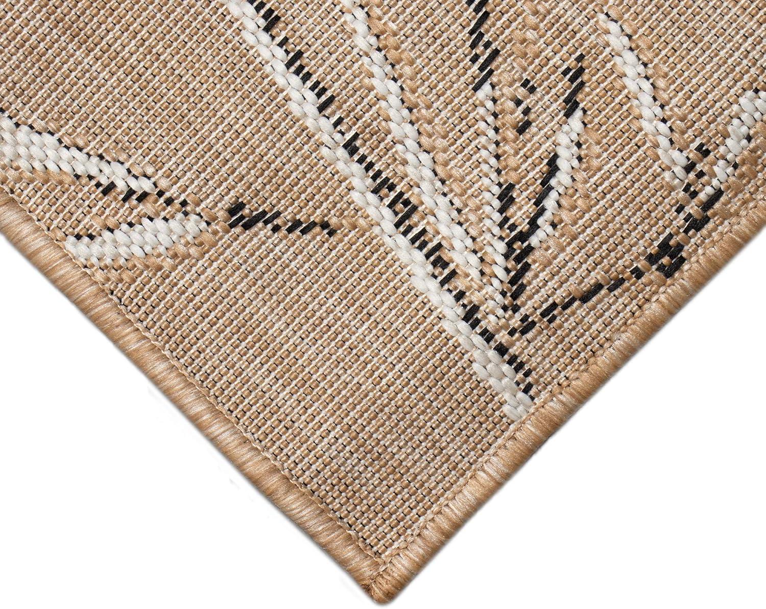 Liora Manne Carmel Bamboo Border Indoor/Outdoor Rug Sand 6'6" x 9'4"