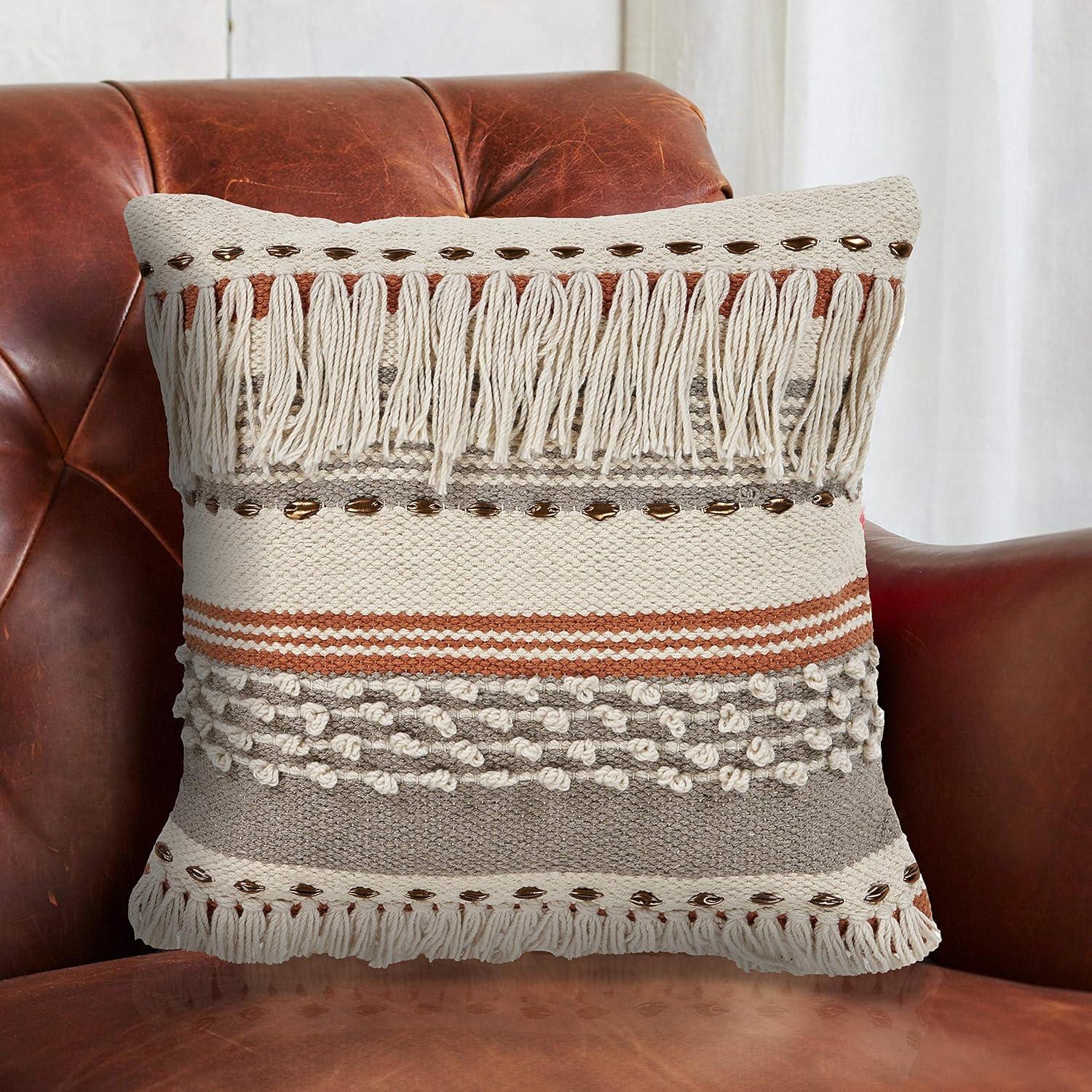 Rajani Home Analee Appliqued Cotton Throw Pillow