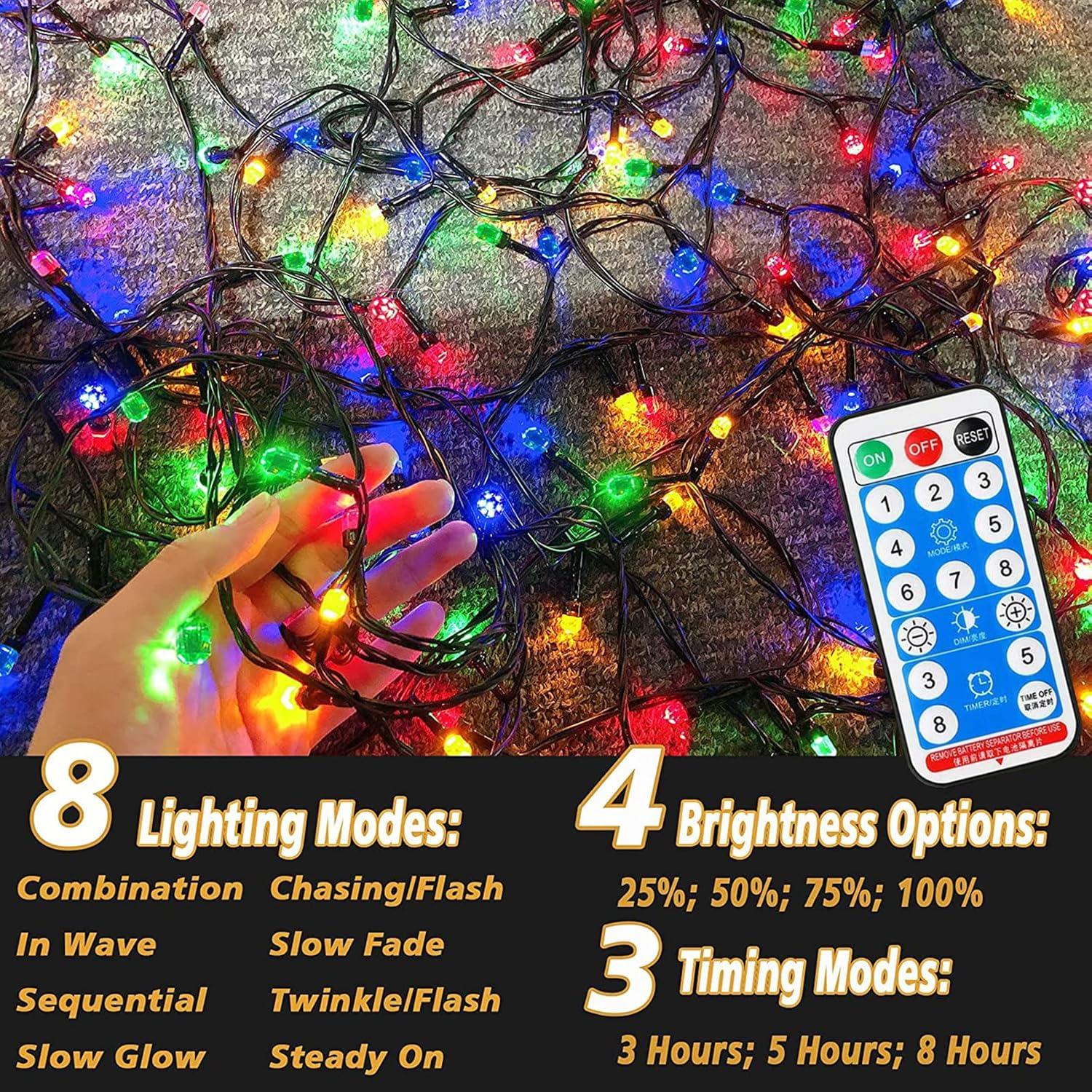 115 Ft Multi-colored LED Solar Christmas Tree Lights