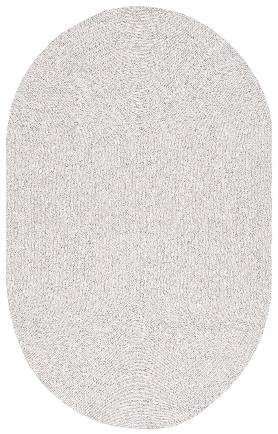 Braided BRA201 Hand Woven Indoor Machine Washable Area Rug - Ivory/Light Grey - 5'x8' Oval - Safavieh
