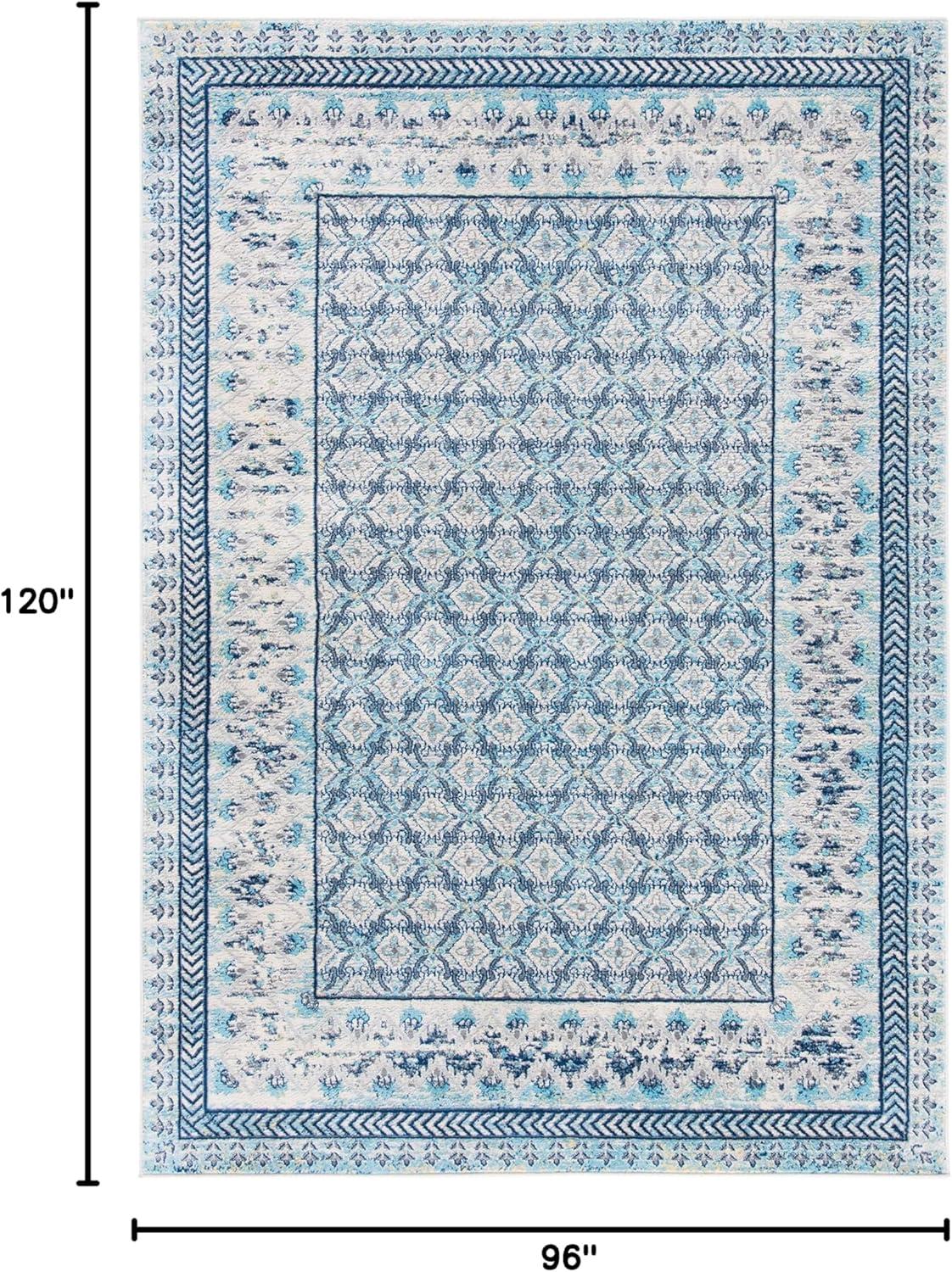 Brentwood BNT899 Power Loomed Indoor Area Rug - Ivory/Aqua - 8'x10' - Safavieh