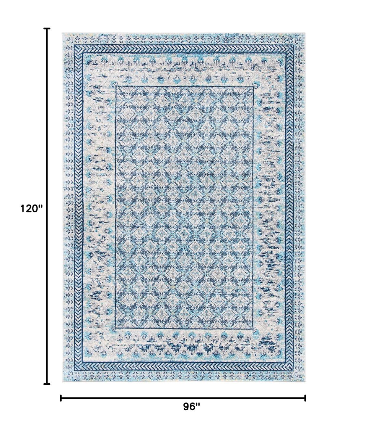 Brentwood BNT899 Power Loomed Indoor Area Rug - Ivory/Aqua - 8'x10' - Safavieh