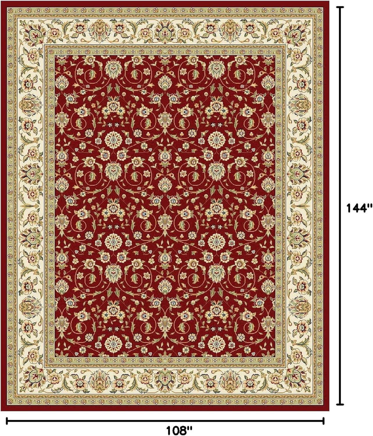 Safavieh Lyndhurst Adelyne 9 x 12 (ft) Loomed Polypropylene Red/Ivory Rectangular Indoor Floral/Botanical Oriental Area rug