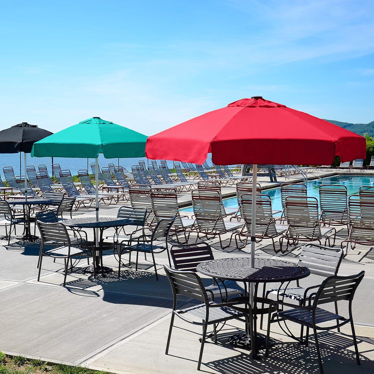 The Vented Bistro 7ft Windproof Sun Shade Outdoor Patio Umbrella with Push Button Tilt, Restaurant Market Outdoor Table Umbrella, Heavy Duty Commercial Quality Patio Umbrella, Black