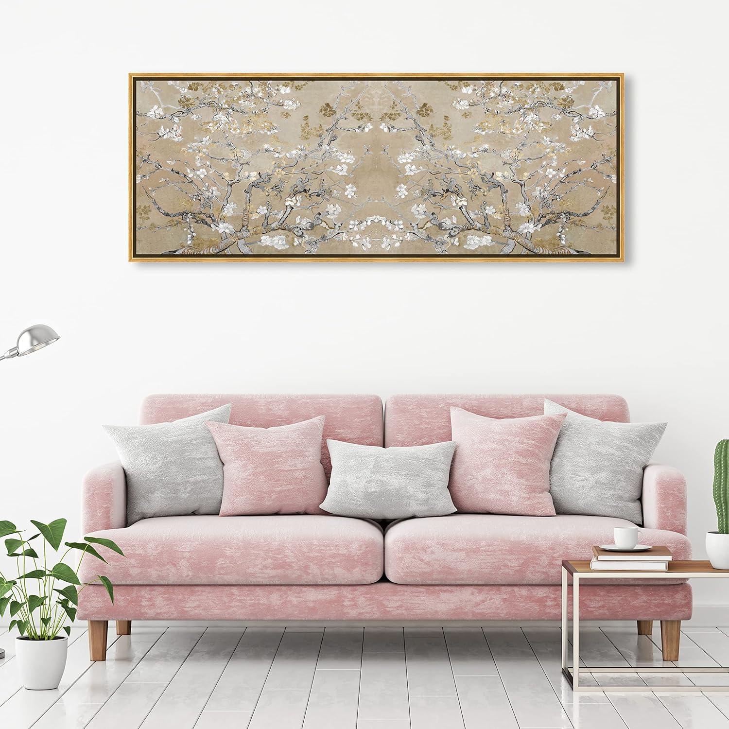 Oliver Gal Prints Vincent Van Gogh " Large Floral And Botanical Van Gogh In Gold Blossoms Inspiration Twin, French Country Gold "