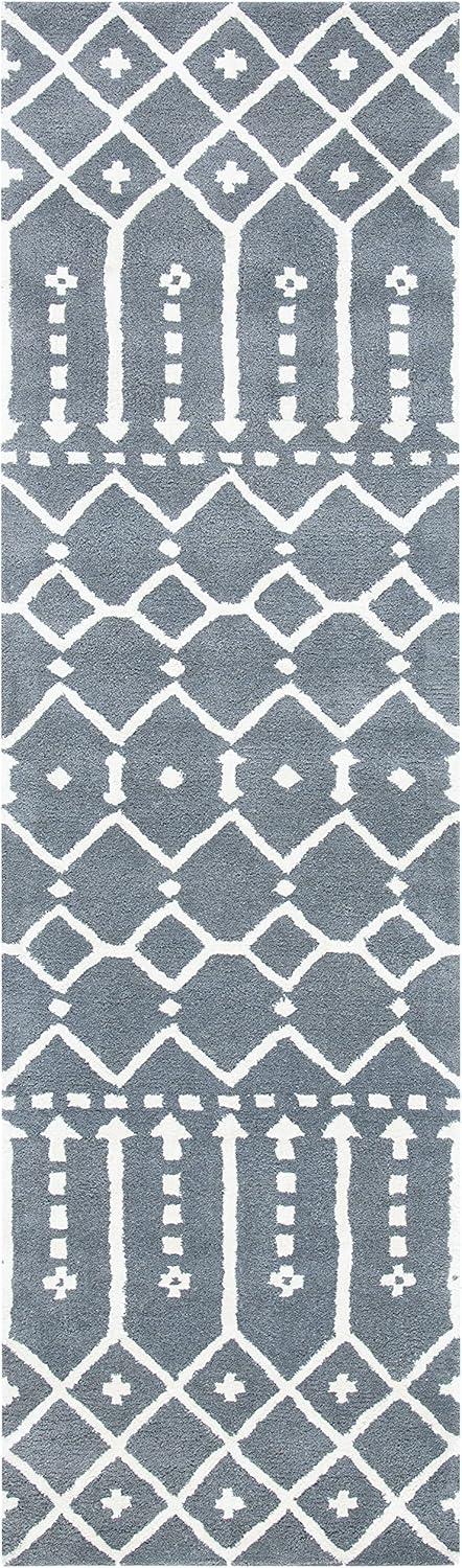 Hand-Tufted Himalaya Elegance Gray Wool 27" Runner Rug