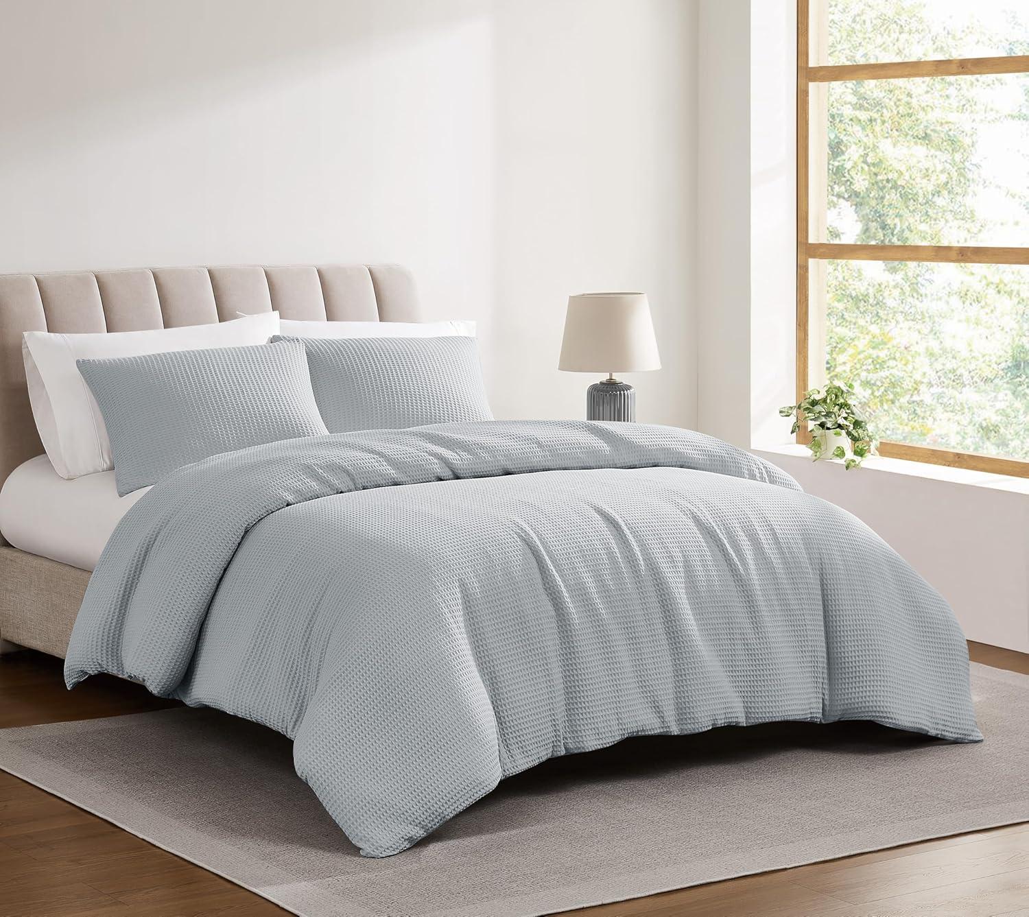 Cannon 2pc Twin/Twin XL Heritage Cotton Waffle Comforter Set Gray
