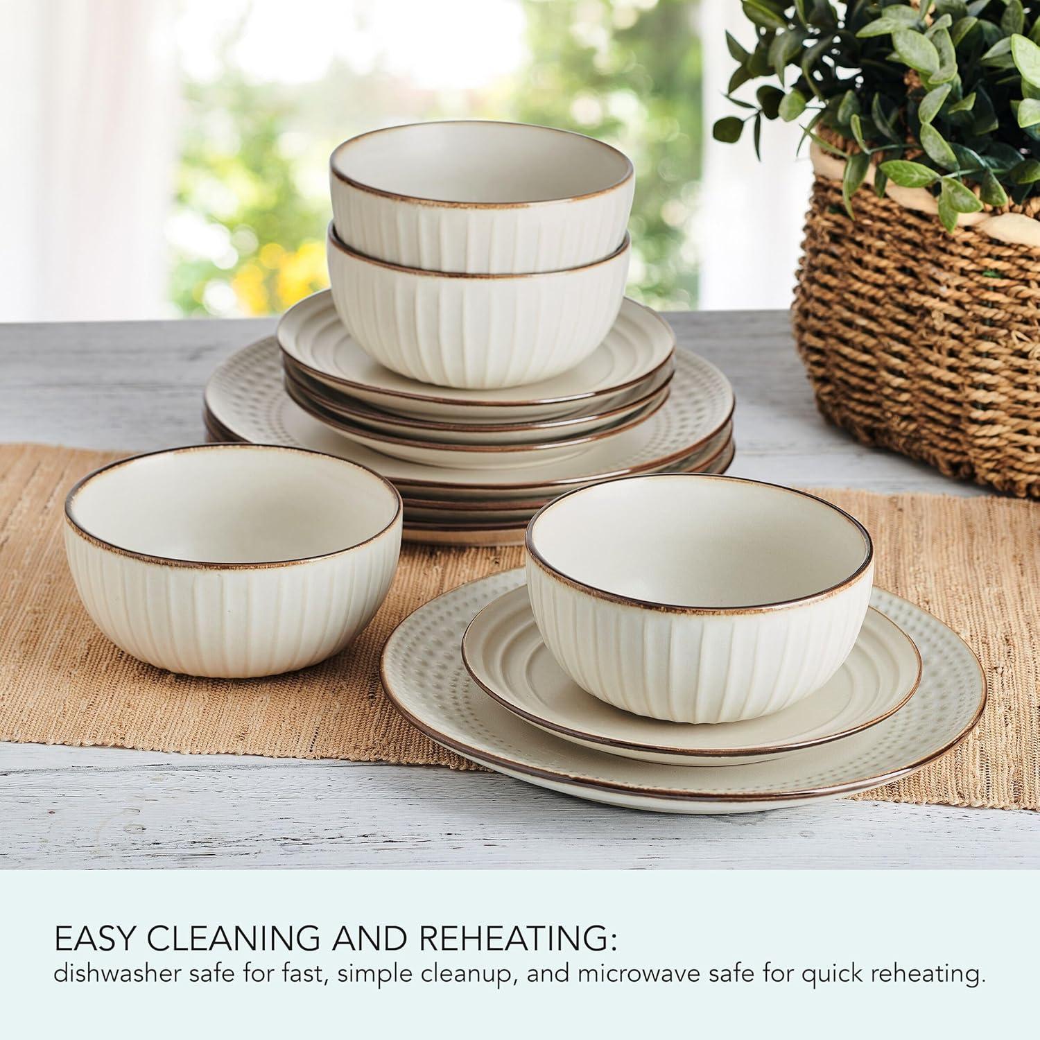 Janelle 12-Piece Stoneware Dinnerware Set, Service for 4