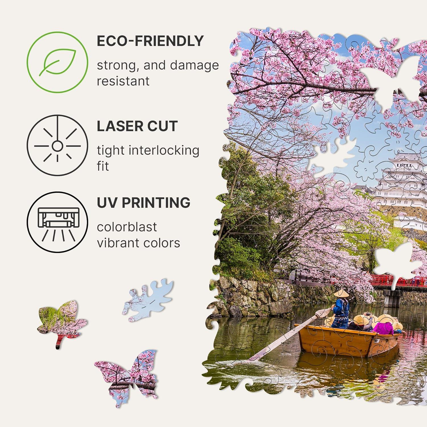 UNIDRAGON Wooden Puzzle Sakura 250 Pieces M Nature View
