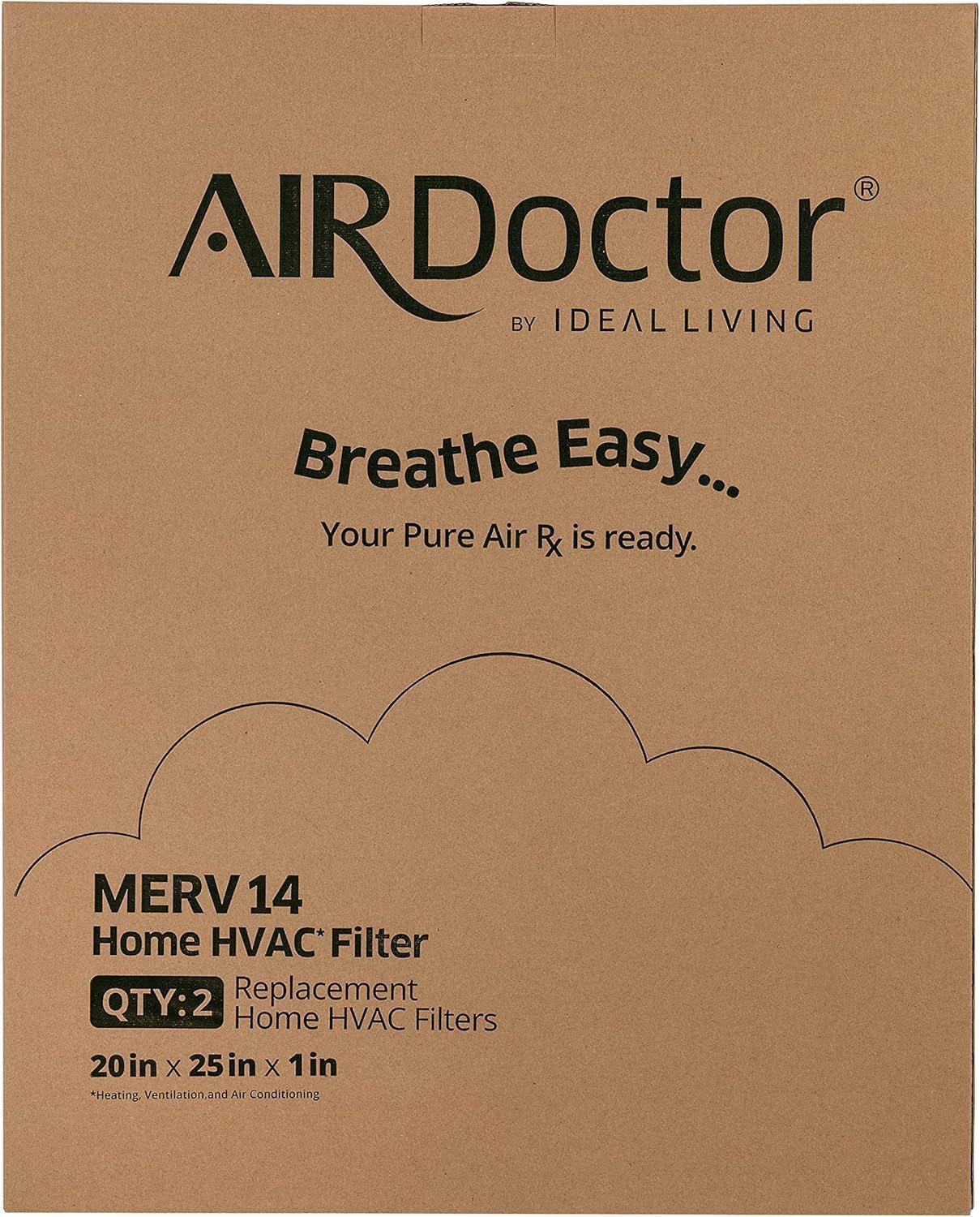 AirDoctor MERV 14 HVAC Pleated Filter Size, 20x25x1, Captures 96% of Pollutants 1-3 Micron in Size