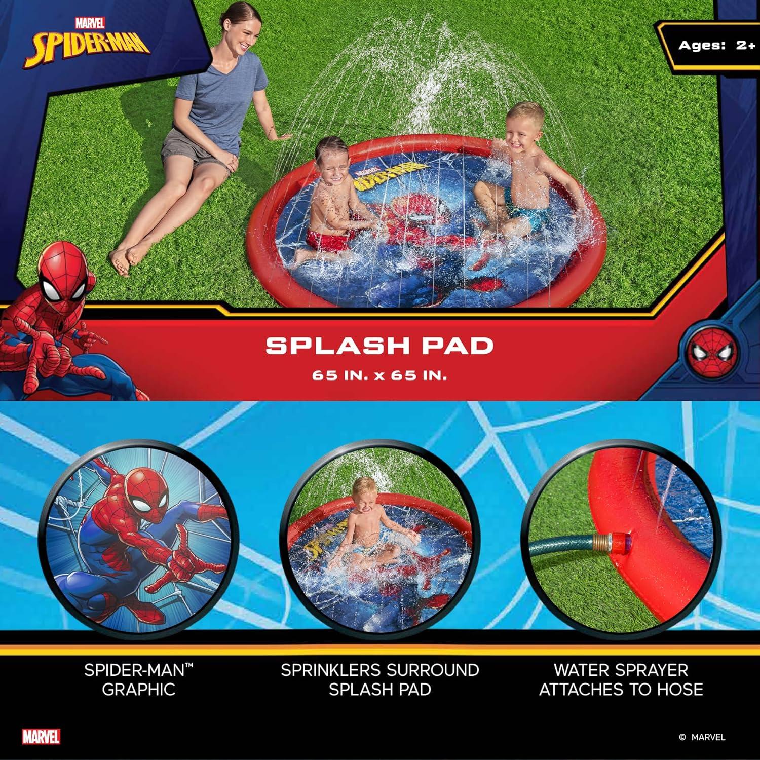 Spider-Man 65" Child Lawn Sprinkler Splash Pad, Ages 2+