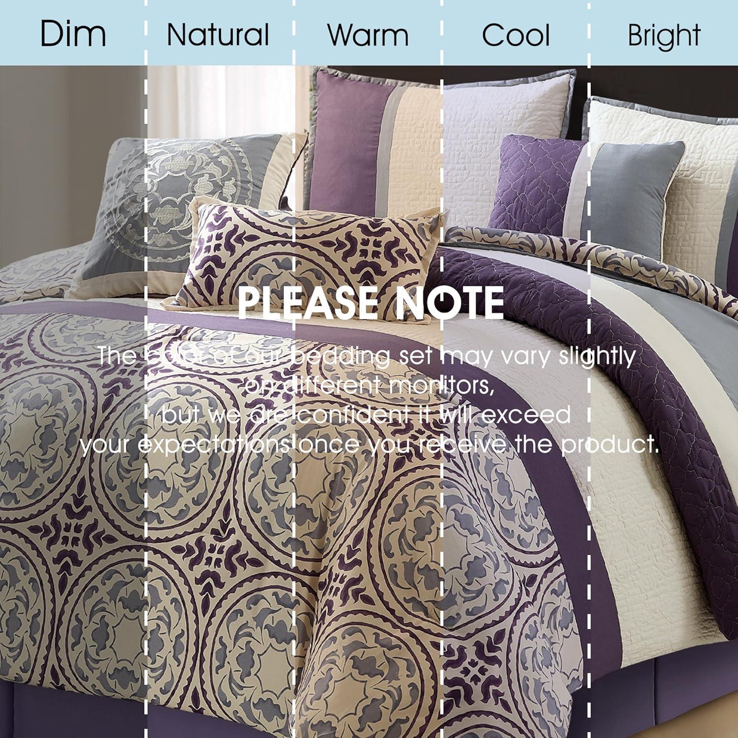 Nanshing 7pc Queen Camila Comforter Set Purple