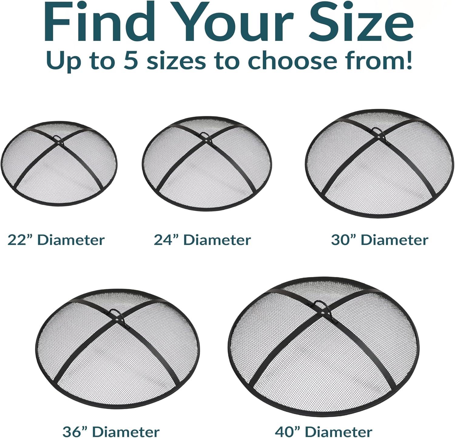 SunnyDaze Decor Heavy-Duty Round Steel Mesh Fire Pit Spark Screen with Handle