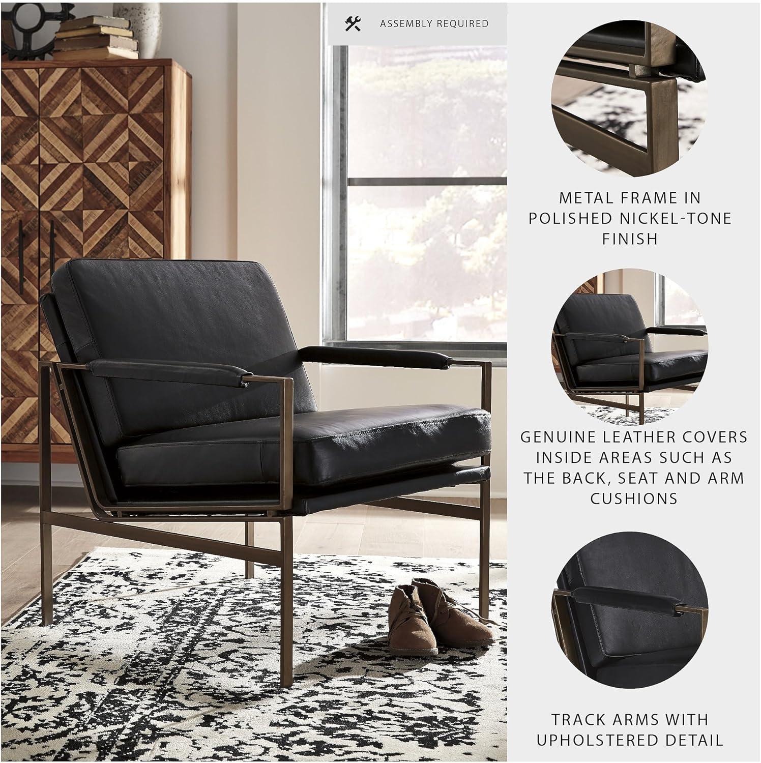 Signature Design by Ashley Contemporary Puckman Accent Chair Black